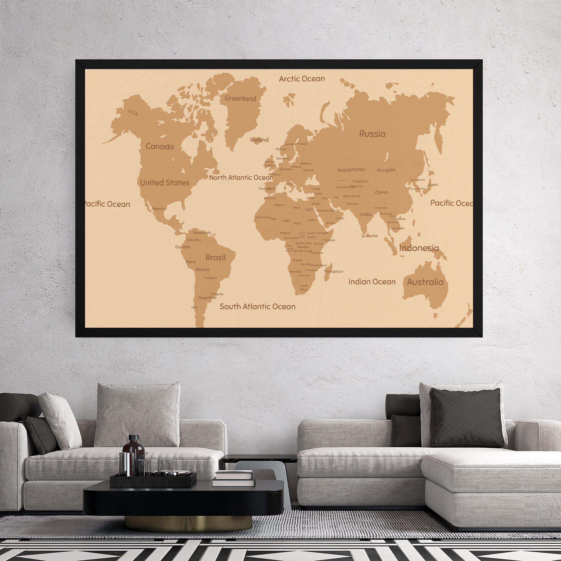 Leinwandbild Ocean Old Map mockup 2