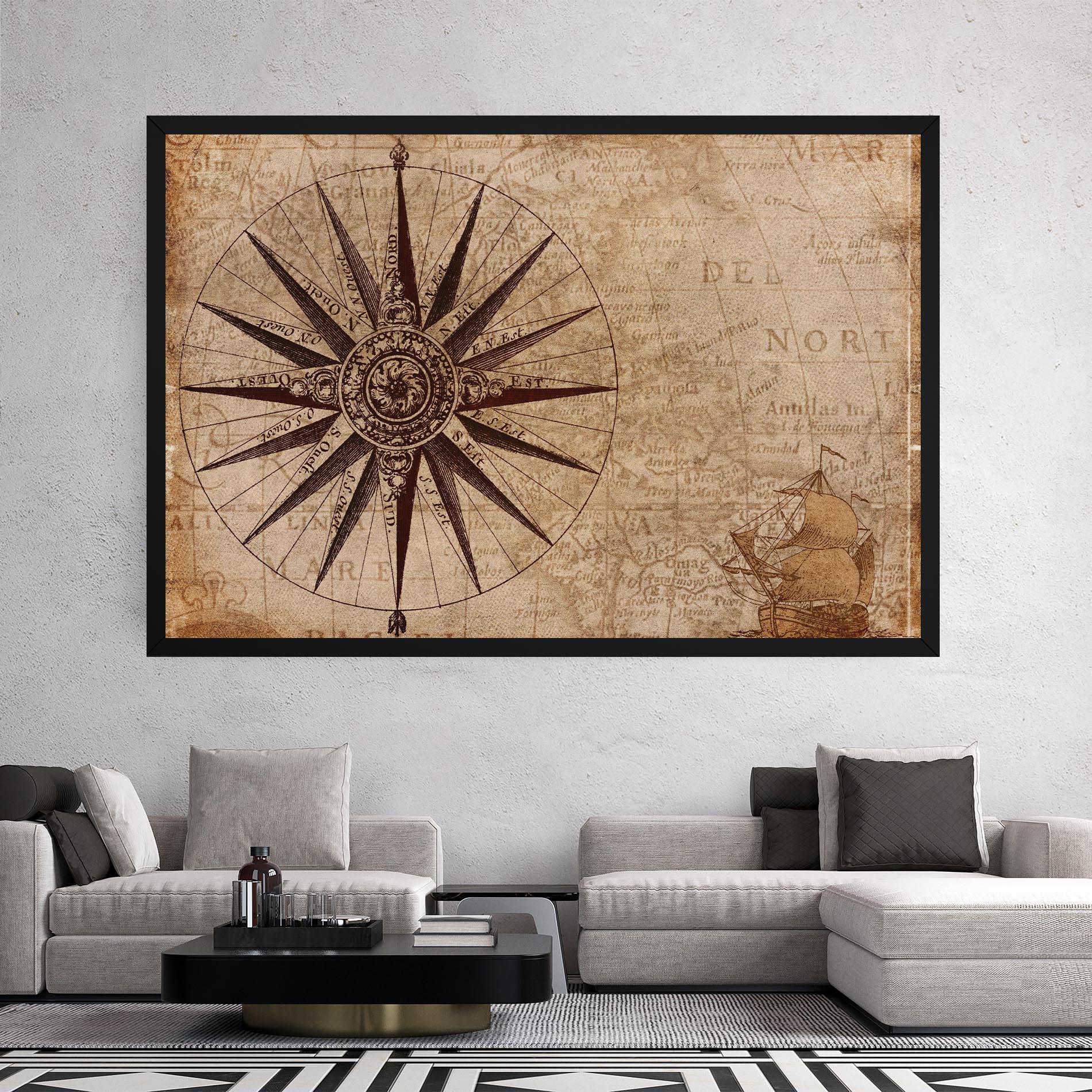 Leinwandbild Vintage Map mockup 2