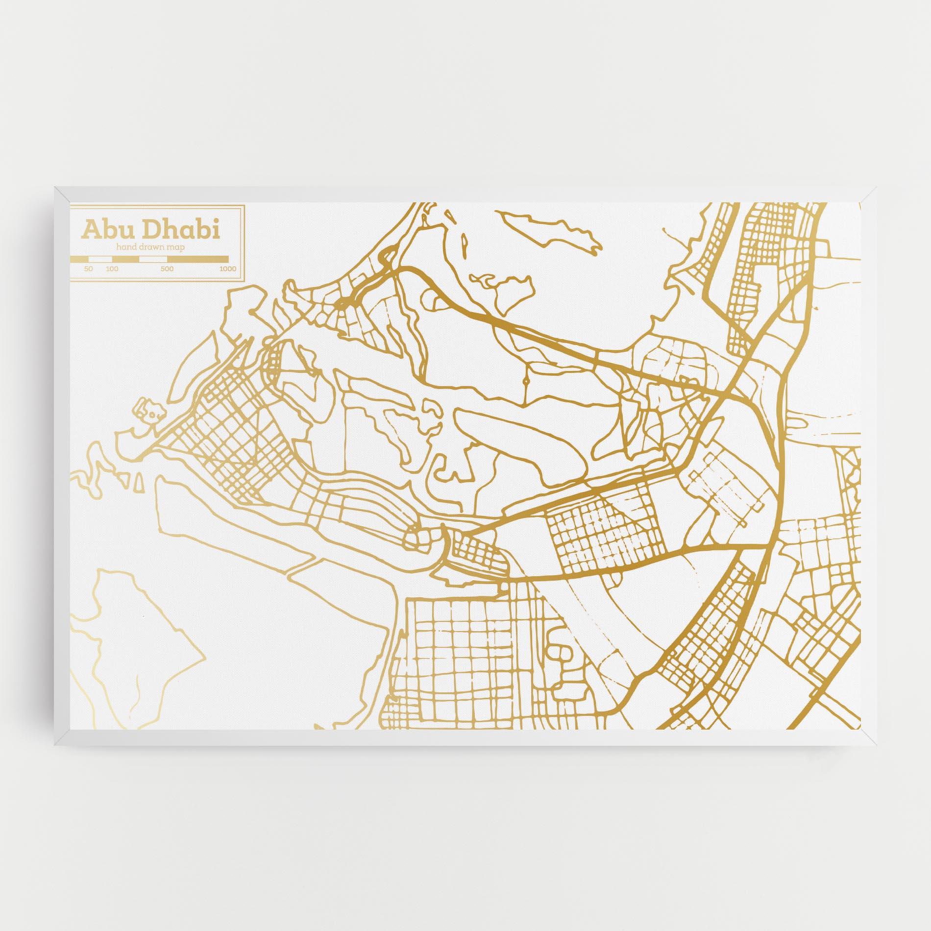Leinwandbild Abu Dhabi Map mockup 0
