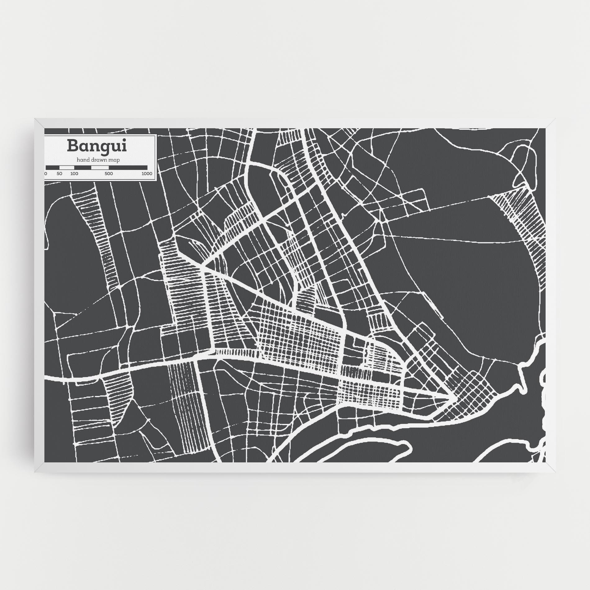 Leinwandbild Bangui Map mockup 0