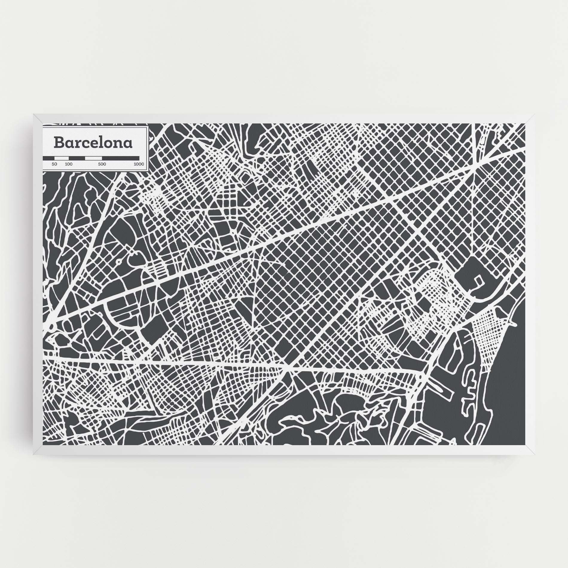 Leinwandbild Barcelona Map mockup 0