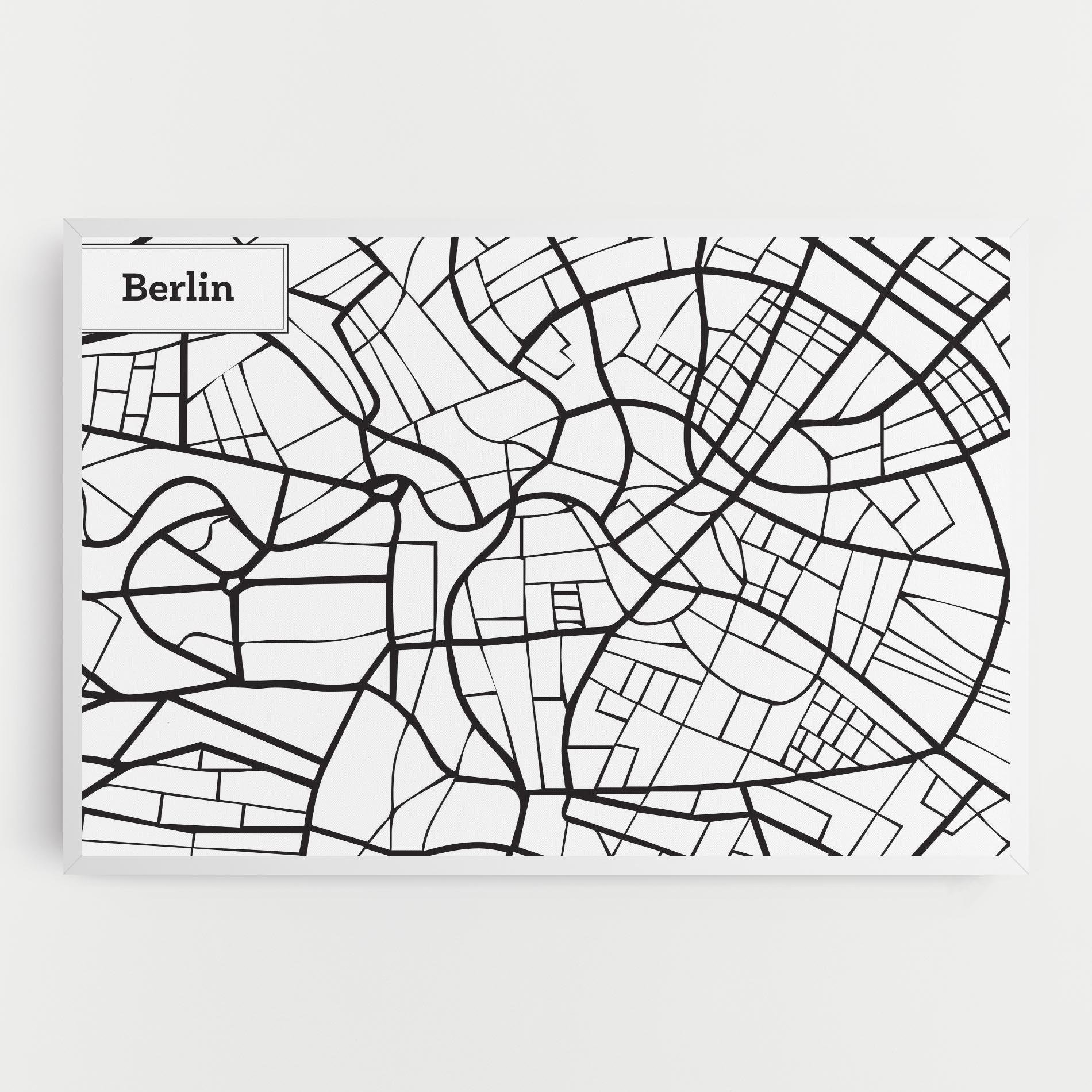 Leinwandbild Berlin Map mockup 0