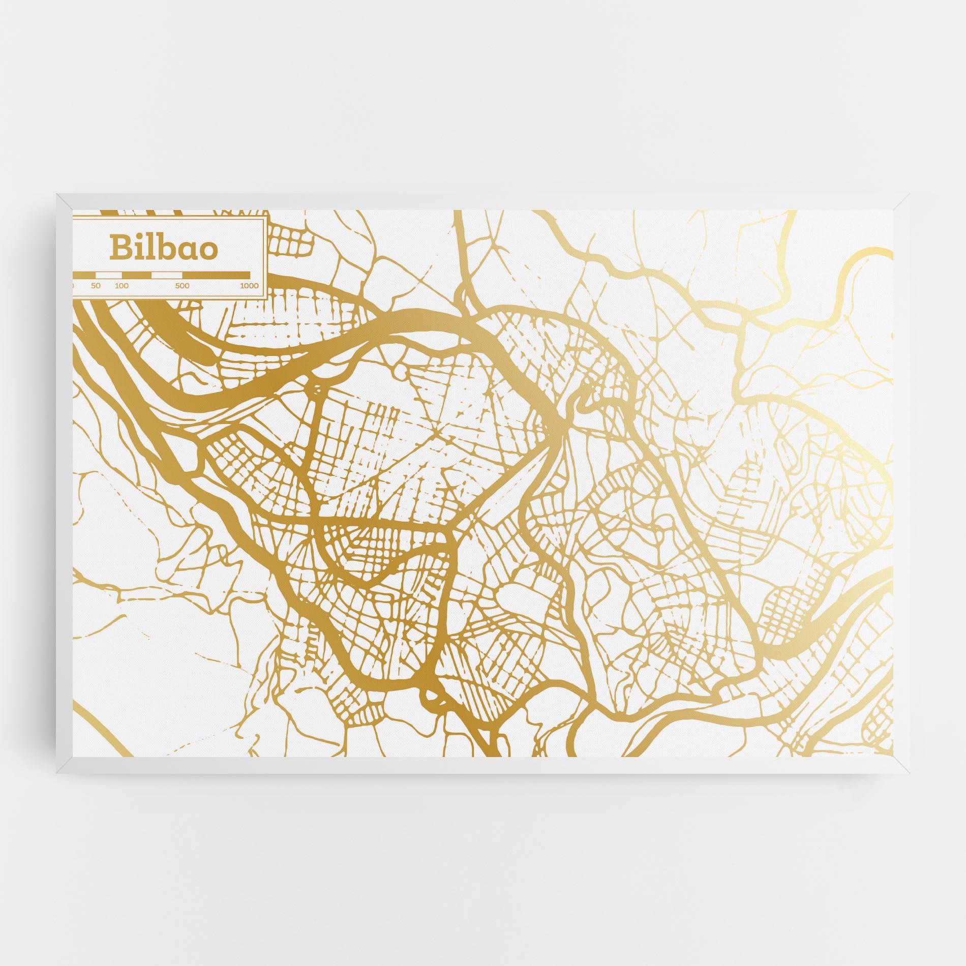 Leinwandbild Bilbao Gold Map mockup 0