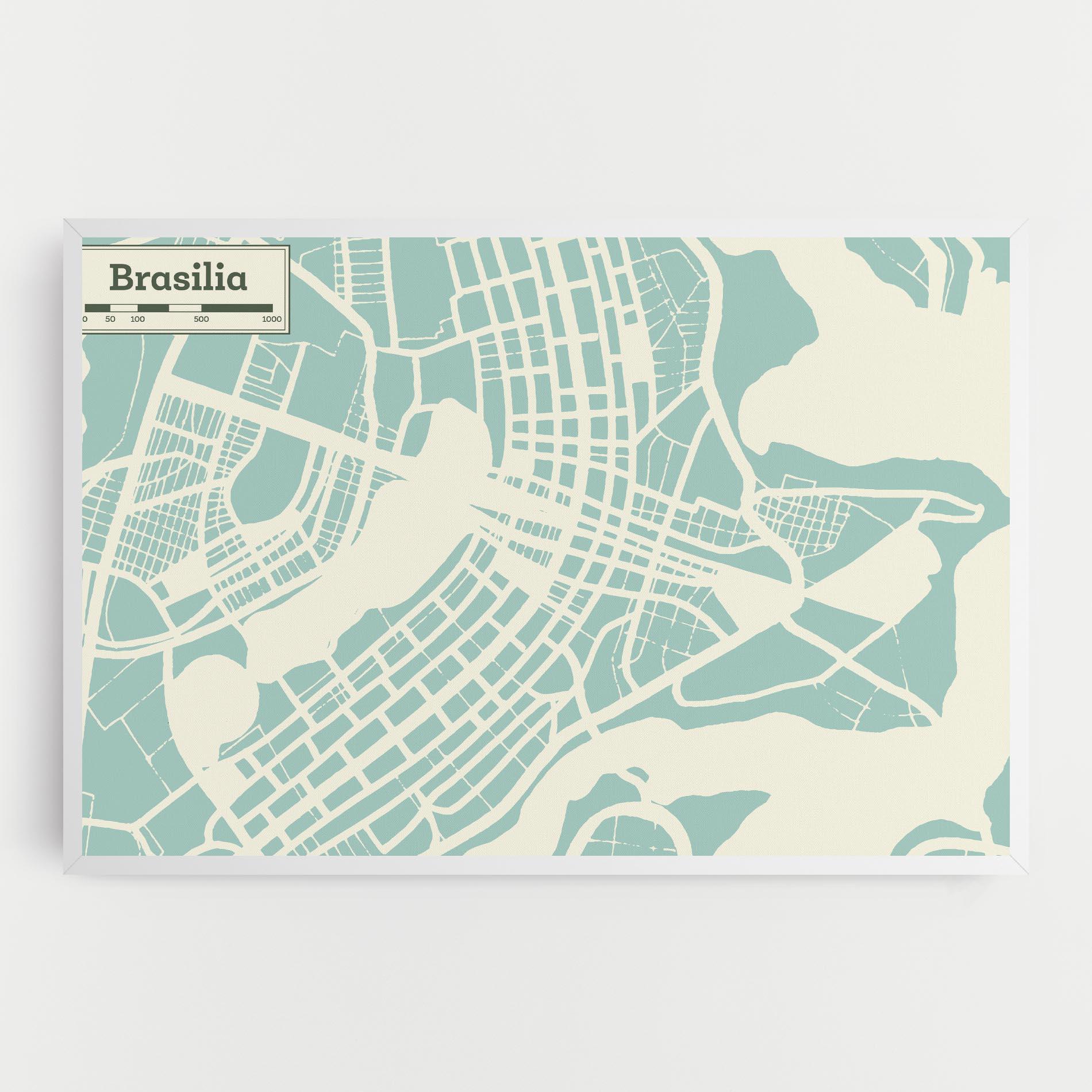 Leinwandbild Brasilia Map mockup 0