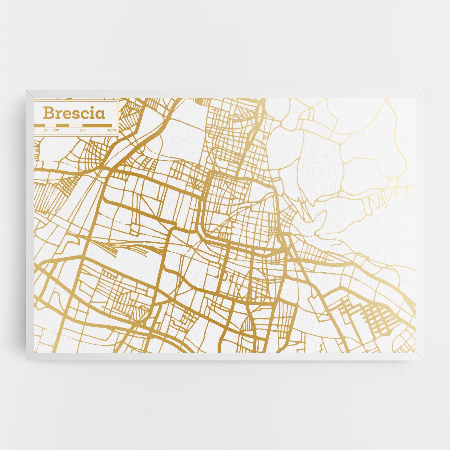 Leinwandbild Brescia Gold Map mockup 0