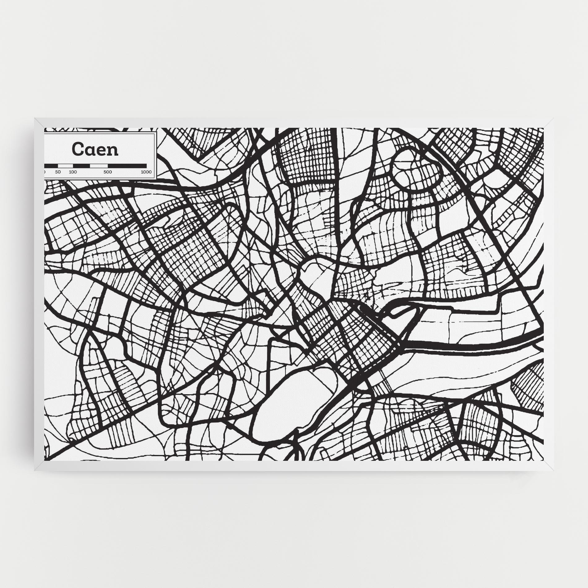 Leinwandbild Caen Map mockup 0