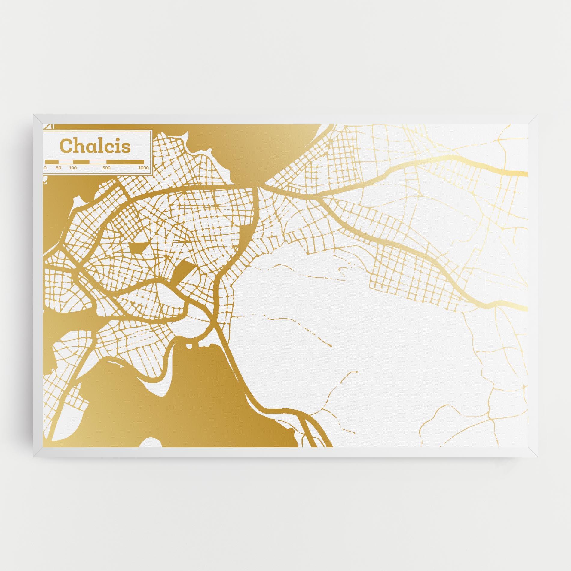Leinwandbild Chalcis Gold Map mockup 0