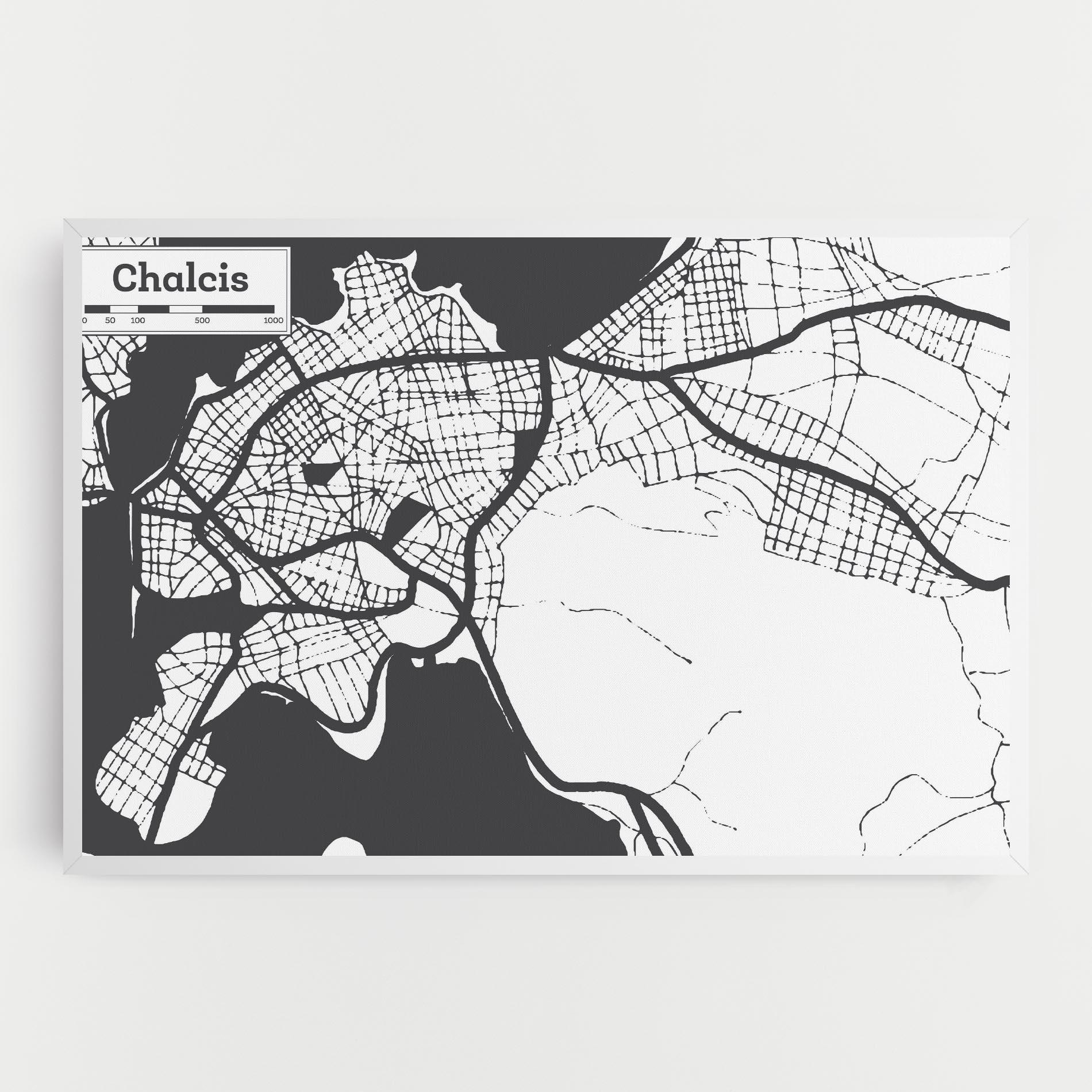 Leinwandbild Chalcis Map mockup 0