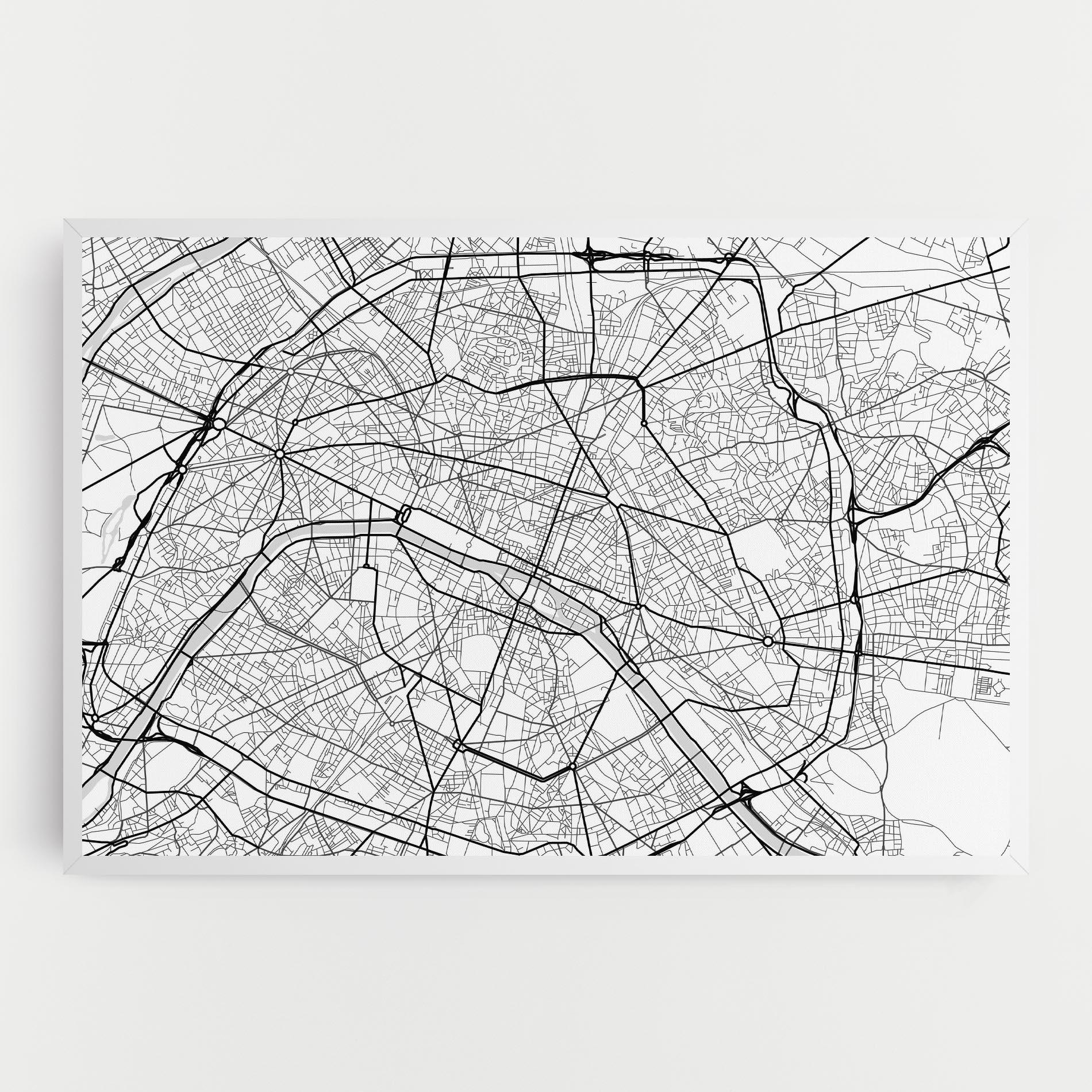 Leinwandbild City Black Line mockup 0