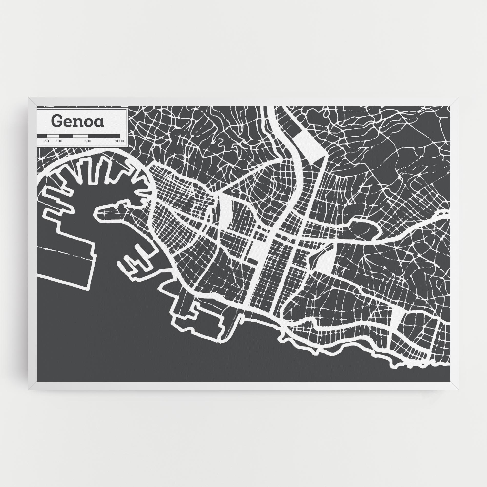 Leinwandbild Genoa Map mockup 0