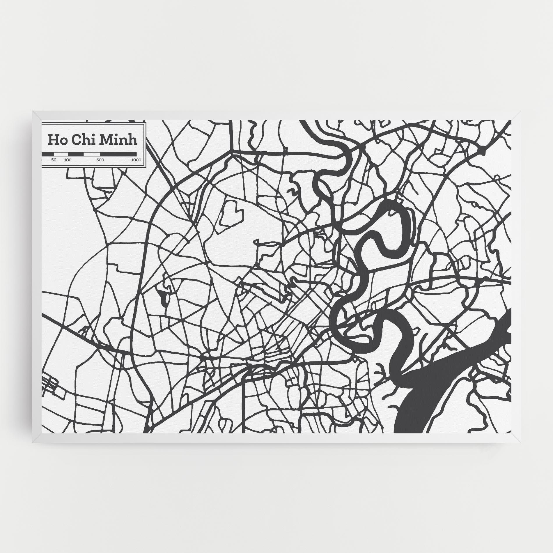 Leinwandbild Ho Chi Minh Map mockup 0