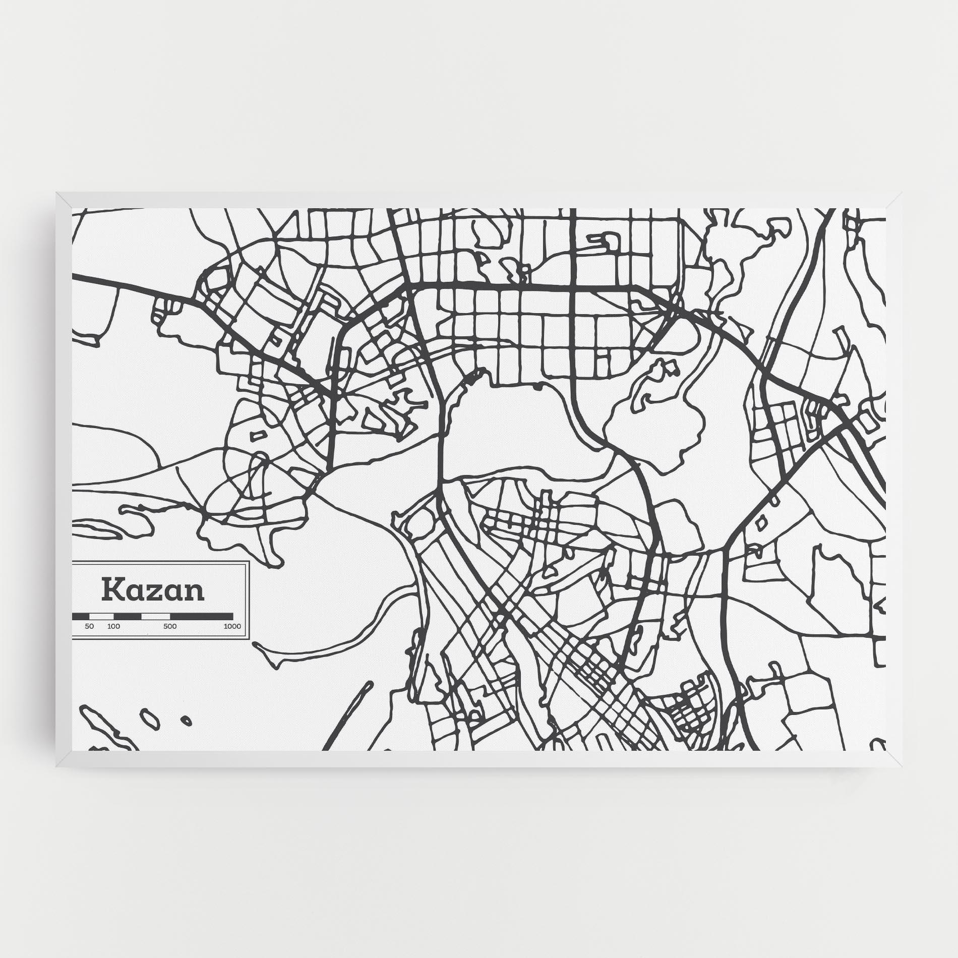 Leinwandbild Kazan Map mockup 0