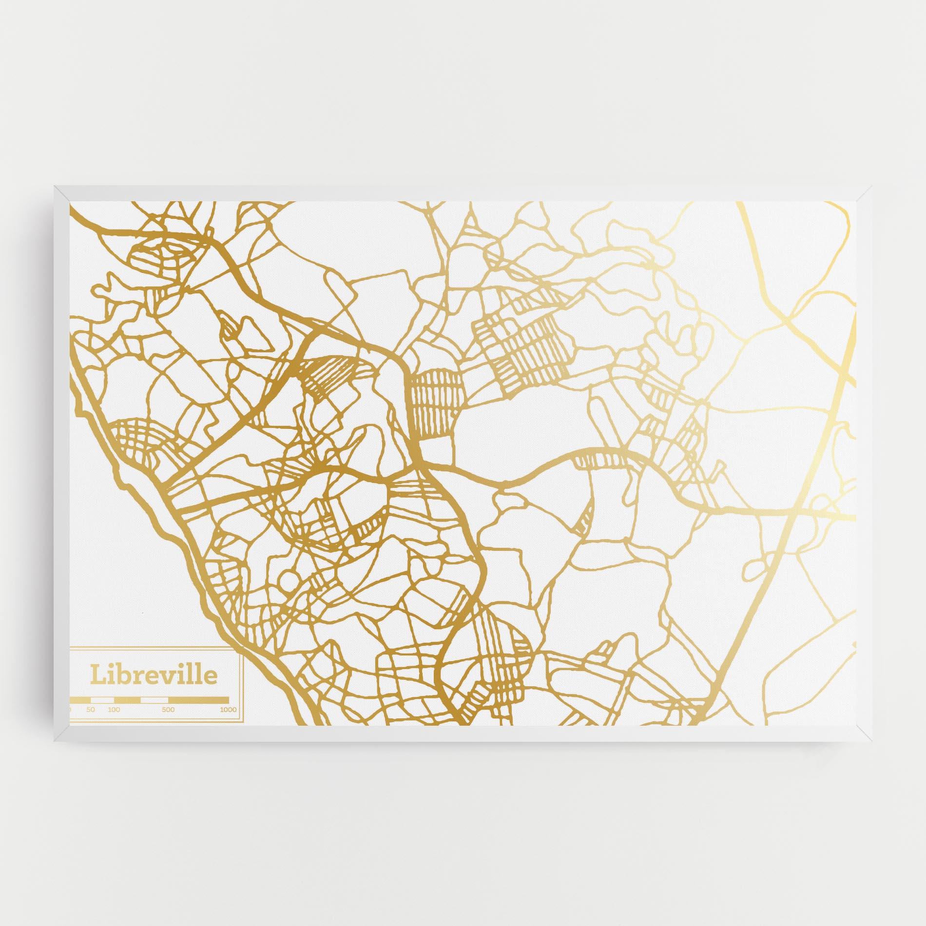 Leinwandbild Libreville Gold Map mockup 0