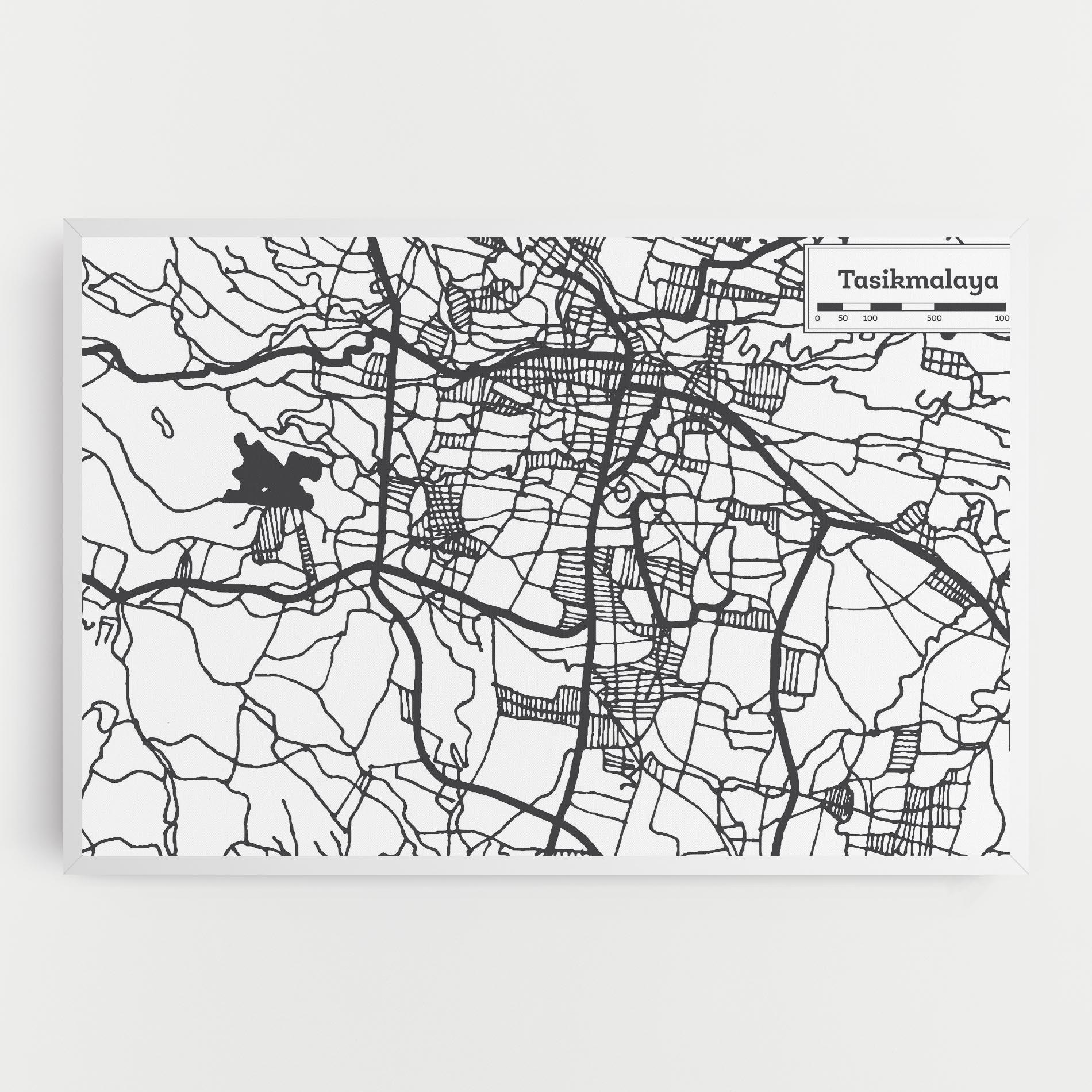 Leinwandbild Tasikmalaya Map mockup 0