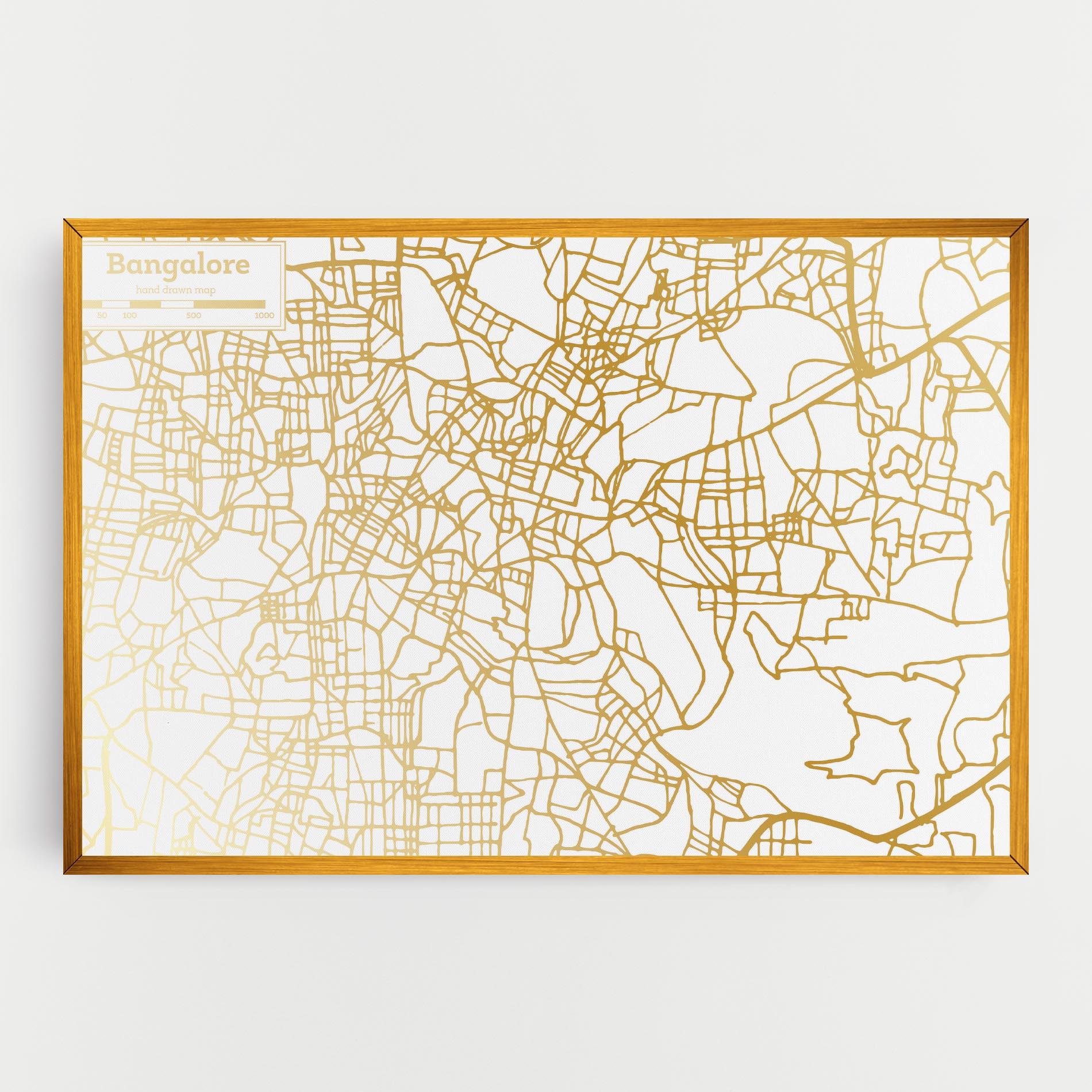 Leinwandbild Bangalore Map mockup 0