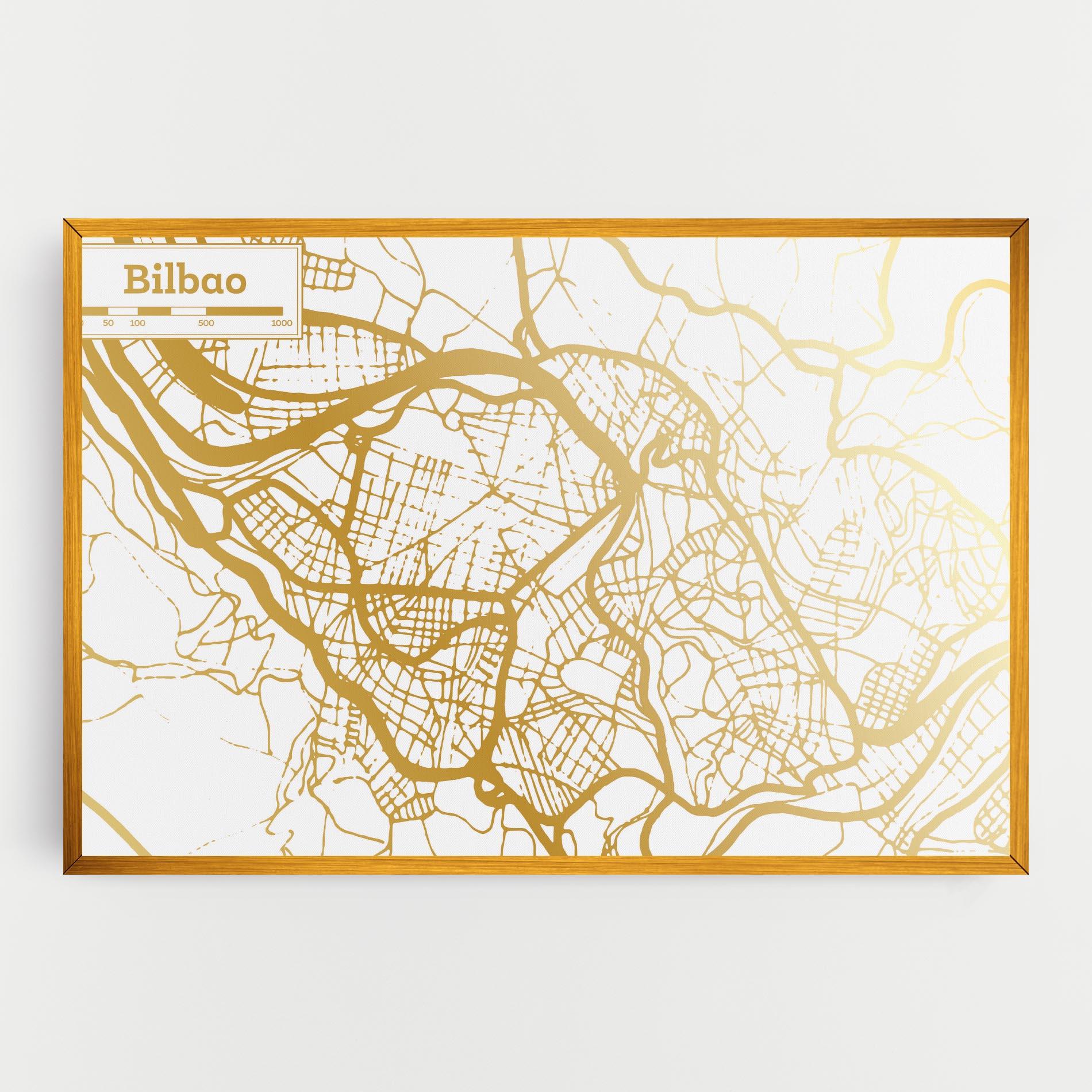 Leinwandbild Bilbao Gold Map mockup 0