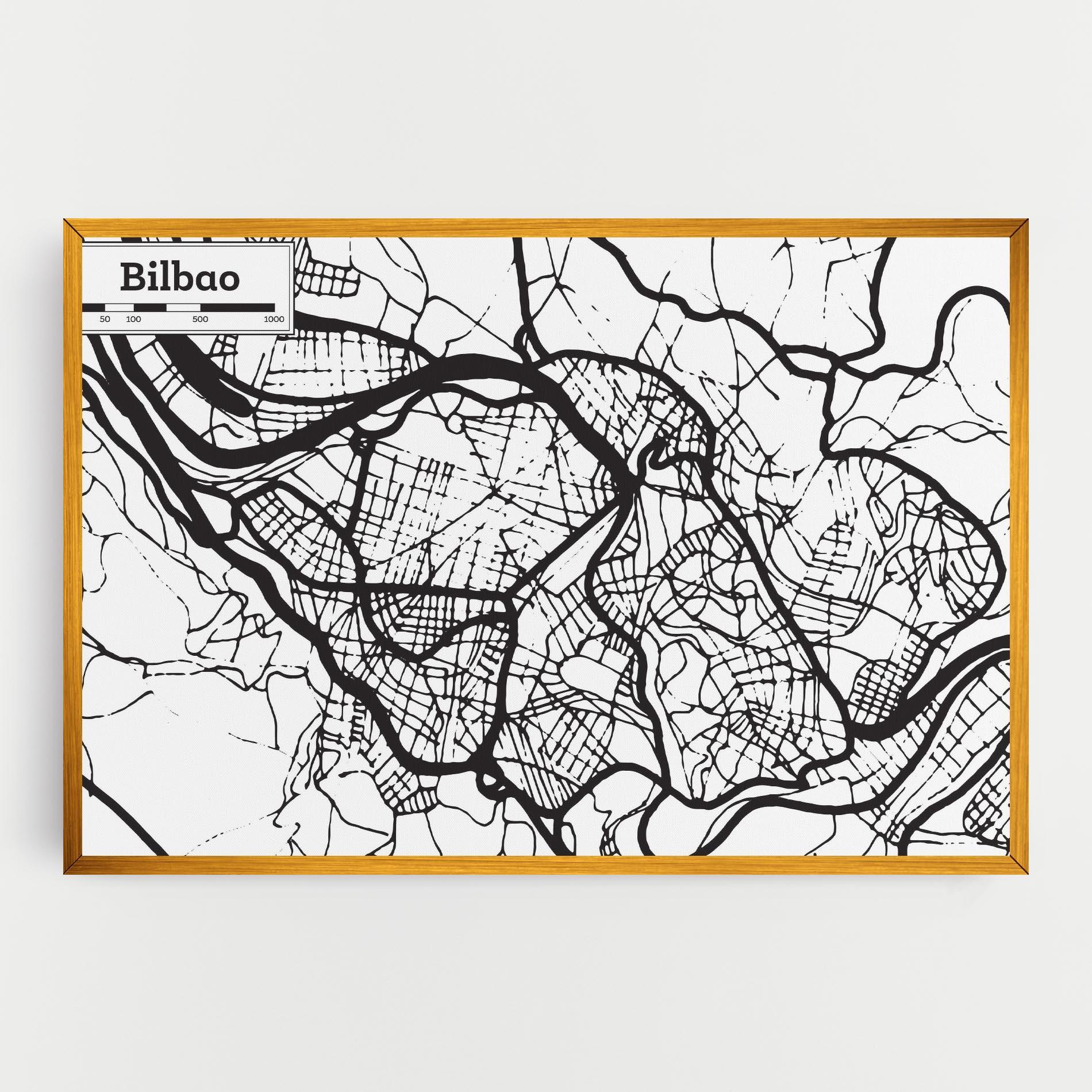 Leinwandbild Bilbao Map mockup 0