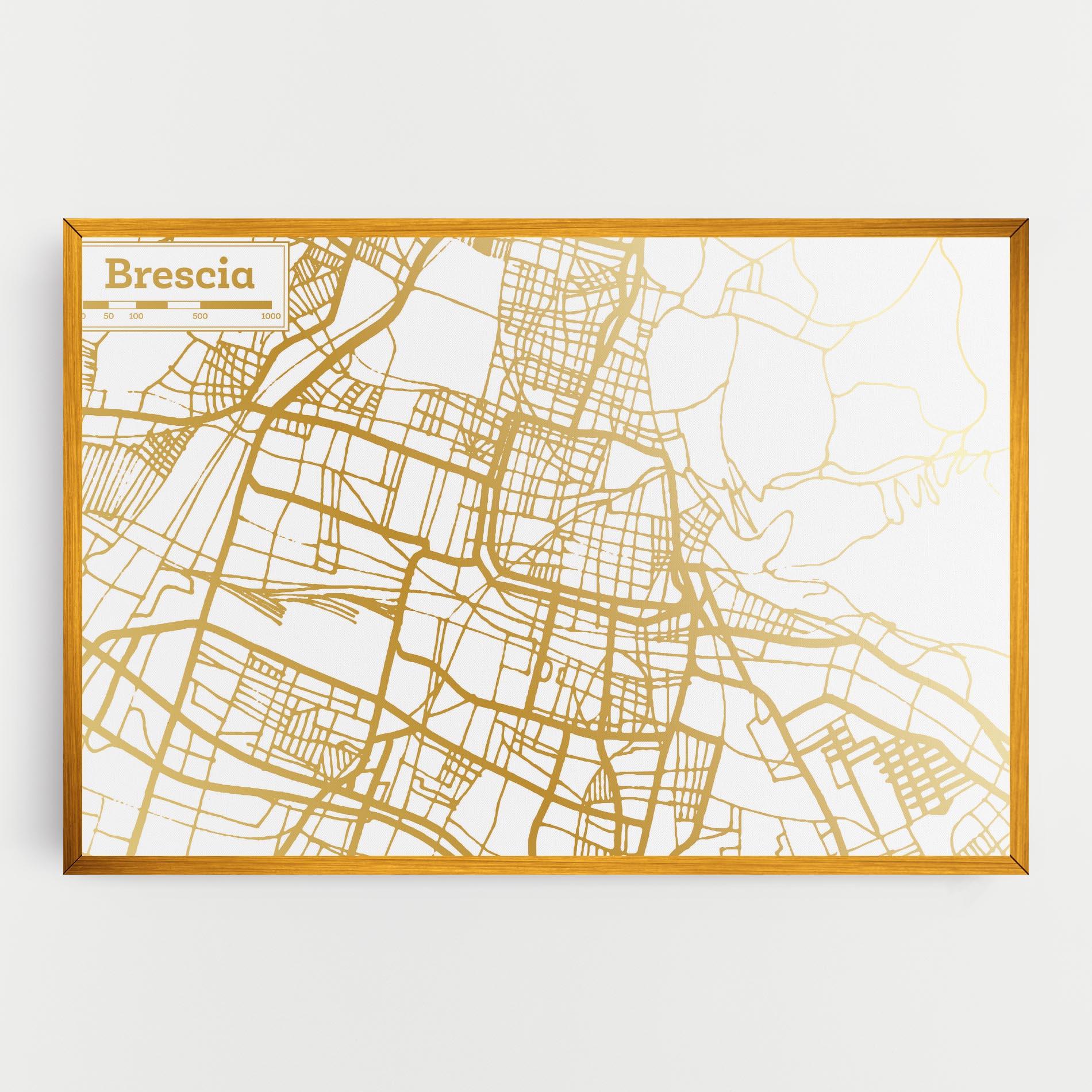 Leinwandbild Brescia Gold Map mockup 0