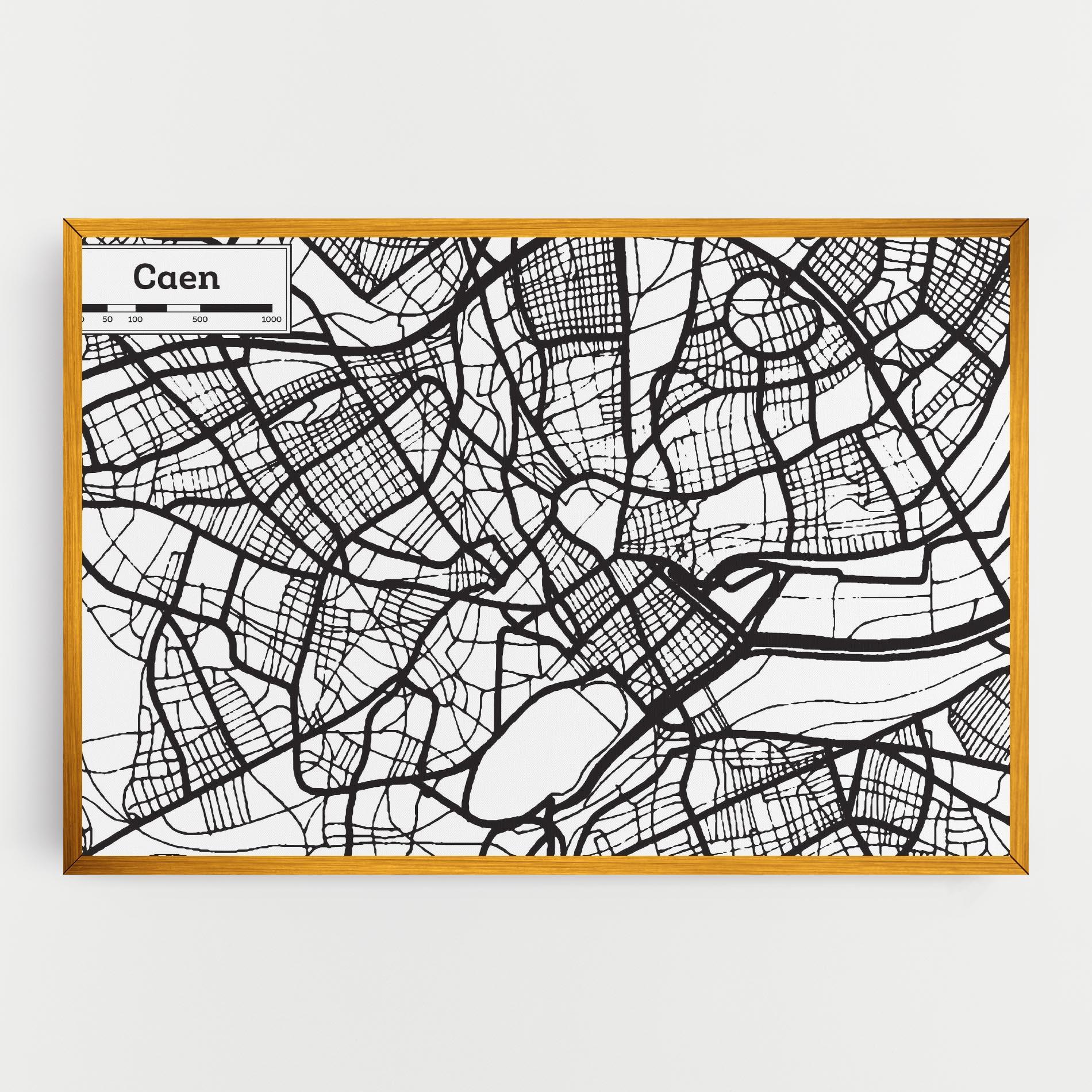 Leinwandbild Caen Map mockup 0