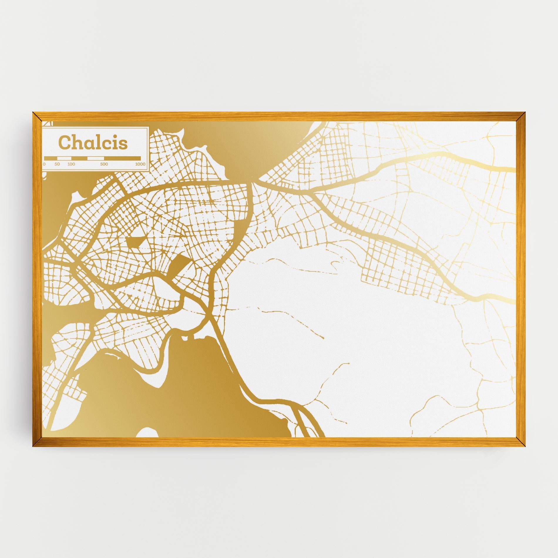 Leinwandbild Chalcis Gold Map mockup 0