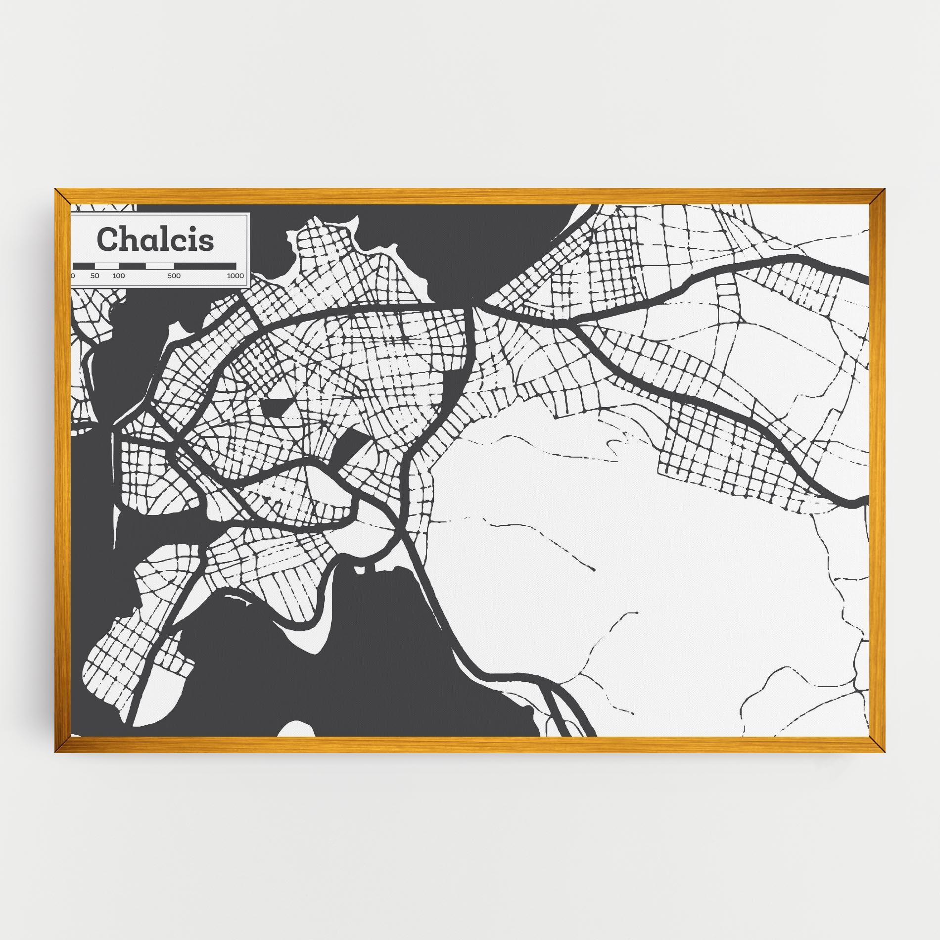 Leinwandbild Chalcis Map mockup 0