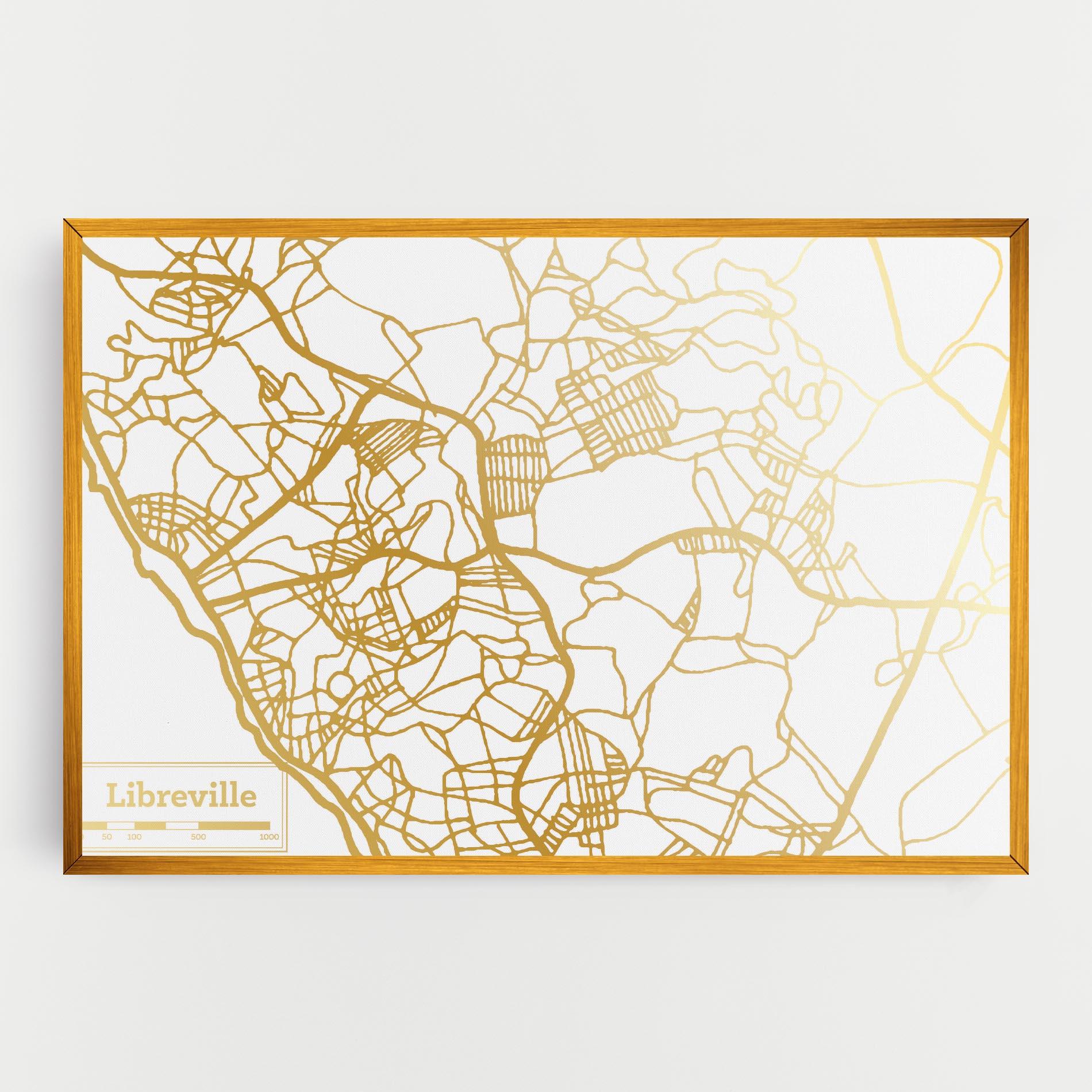 Leinwandbild Libreville Gold Map mockup 0