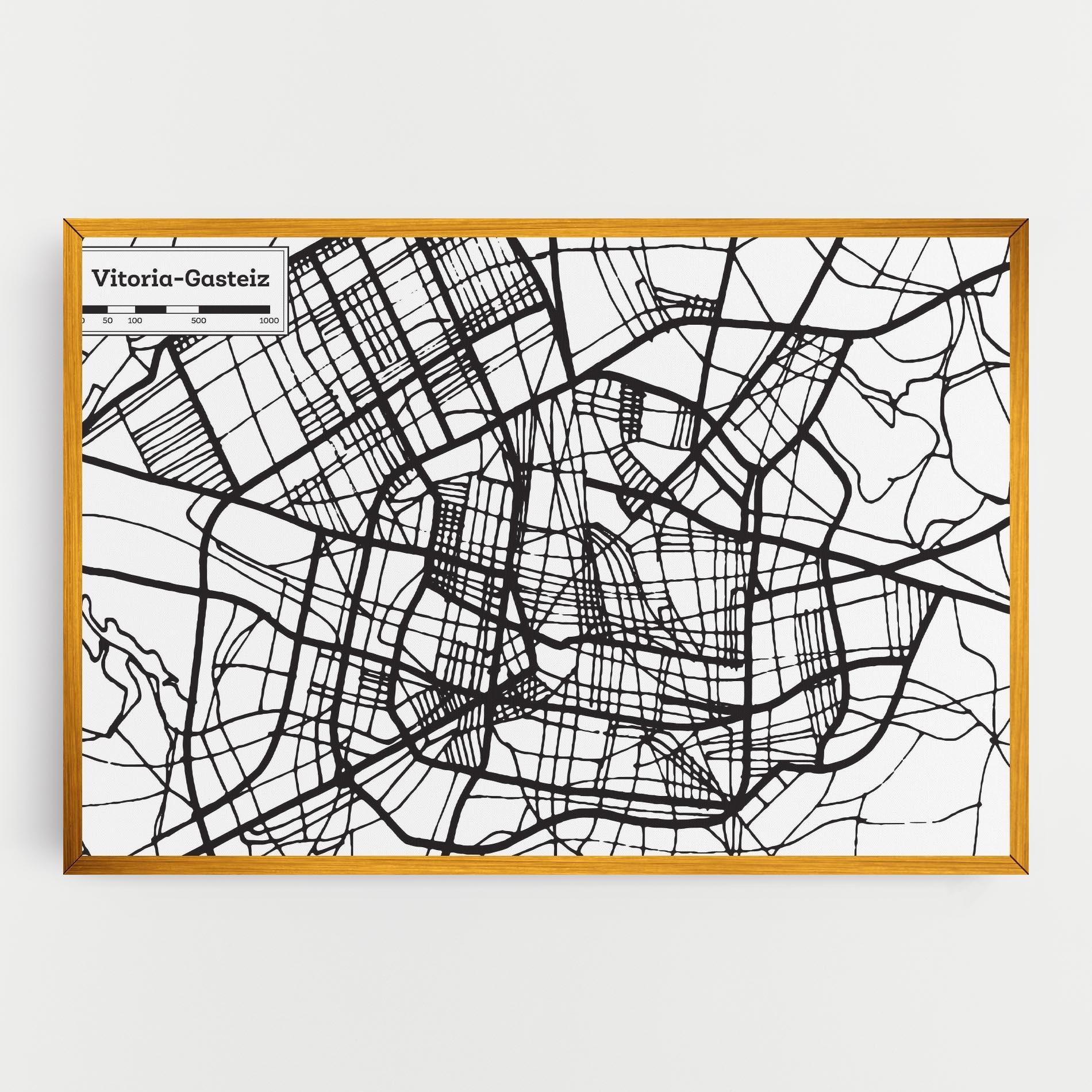 Leinwandbild Vitoria Gasteiz Map mockup 0
