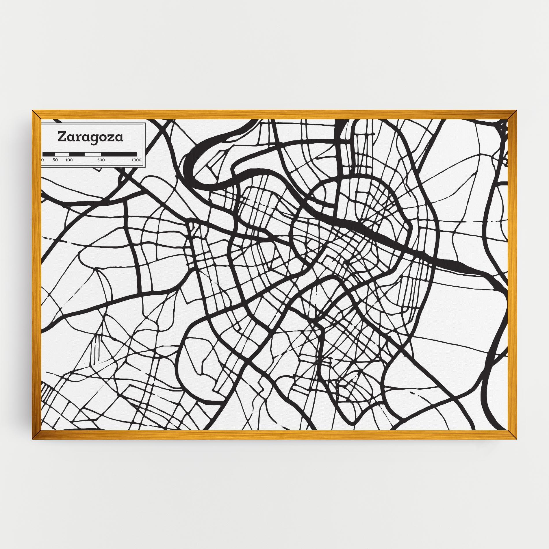 Leinwandbild Zaragoza City Map mockup 0