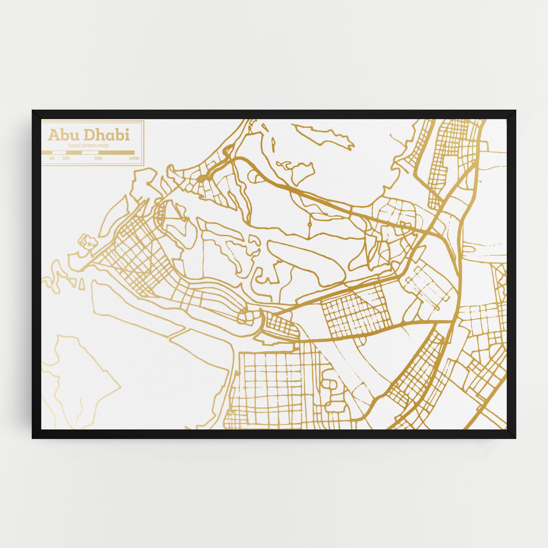 Leinwandbild Abu Dhabi Map mockup 0