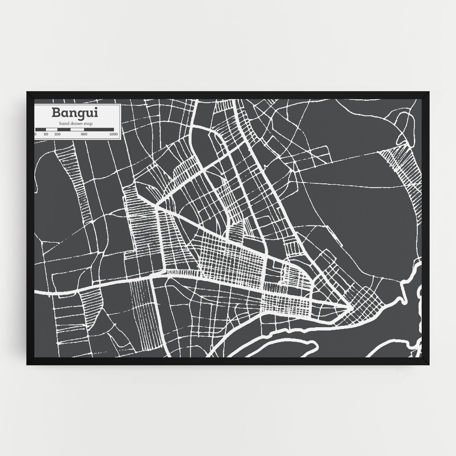 Leinwandbild Bangui Map mockup 0
