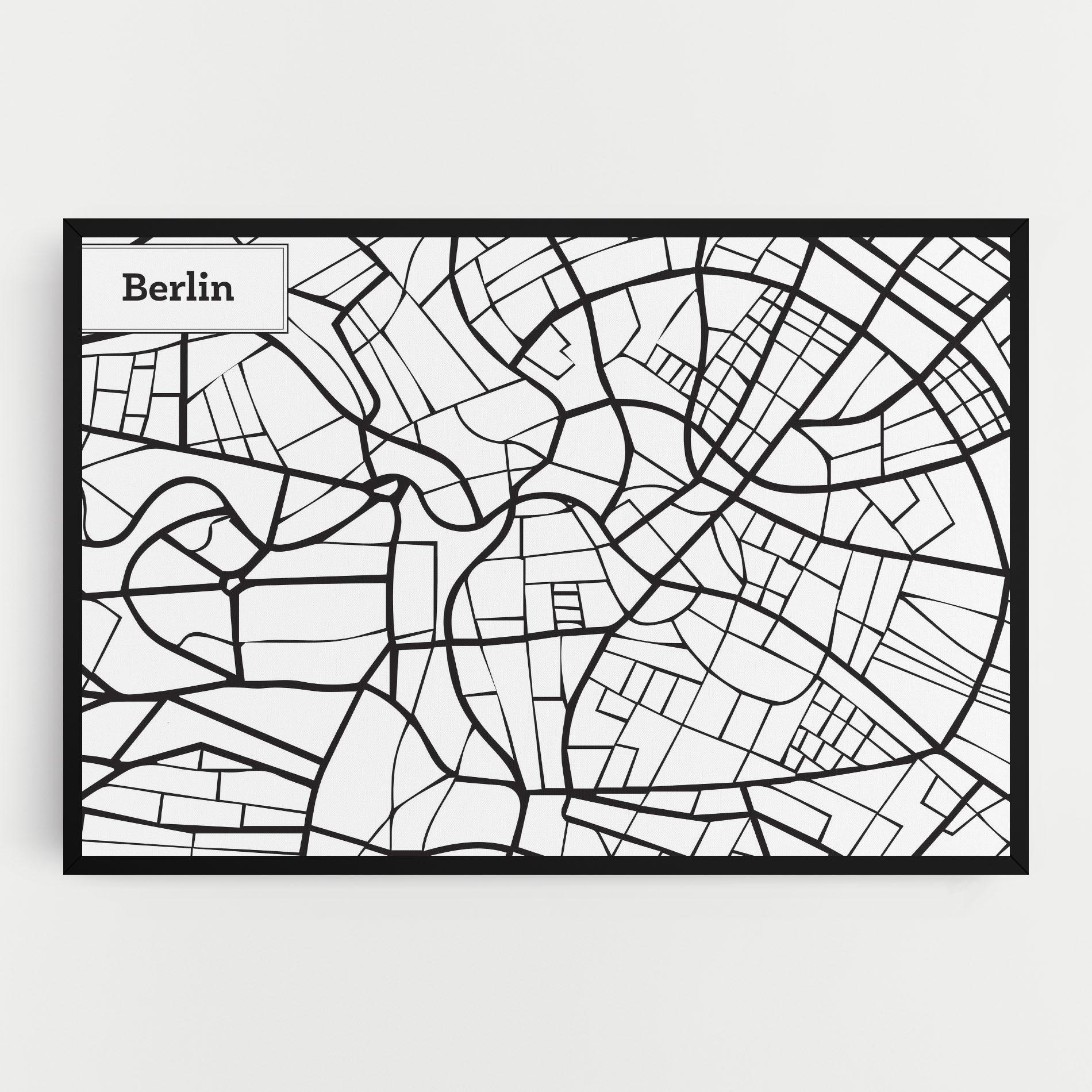 Leinwandbild Berlin Map mockup 0