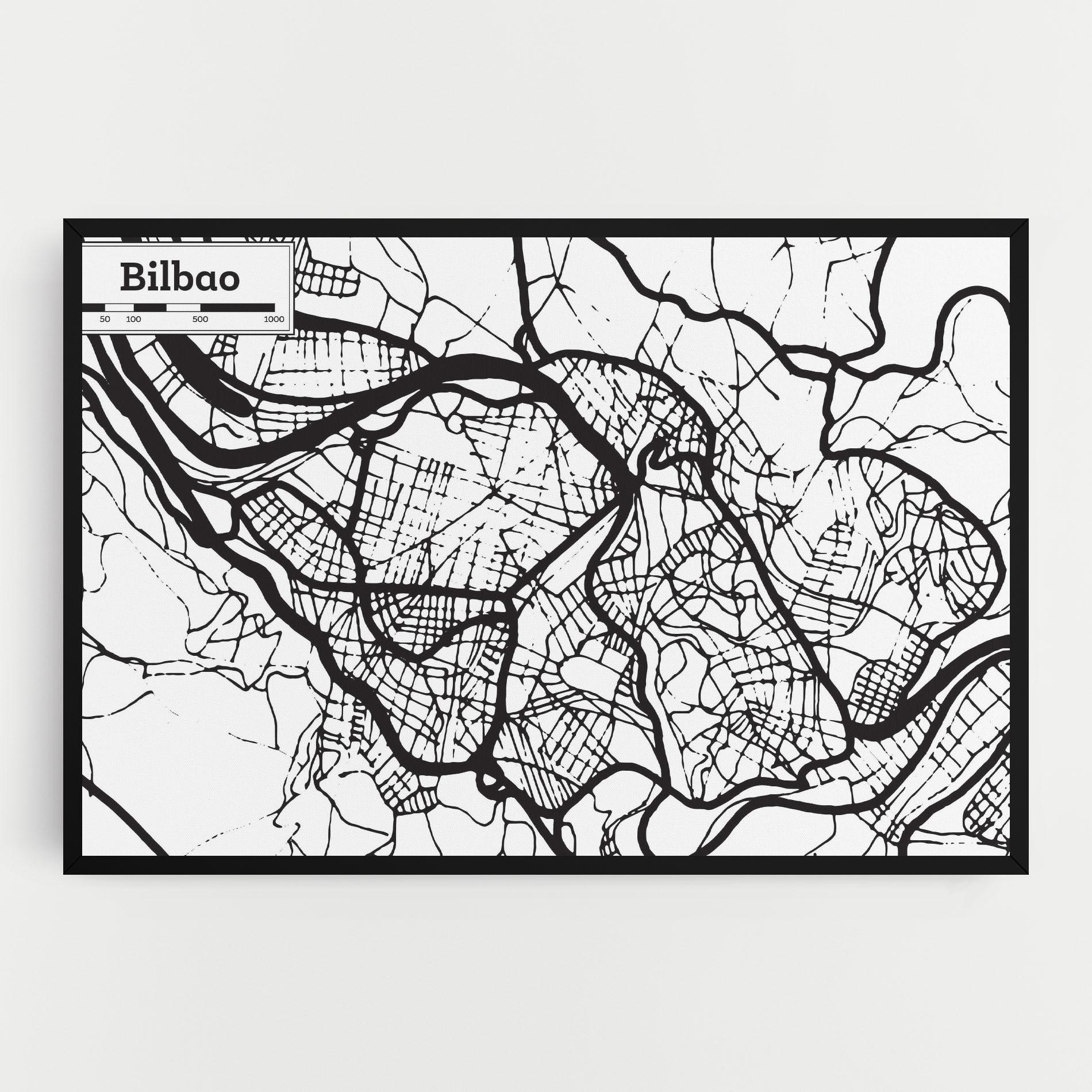 Leinwandbild Bilbao Map mockup 0