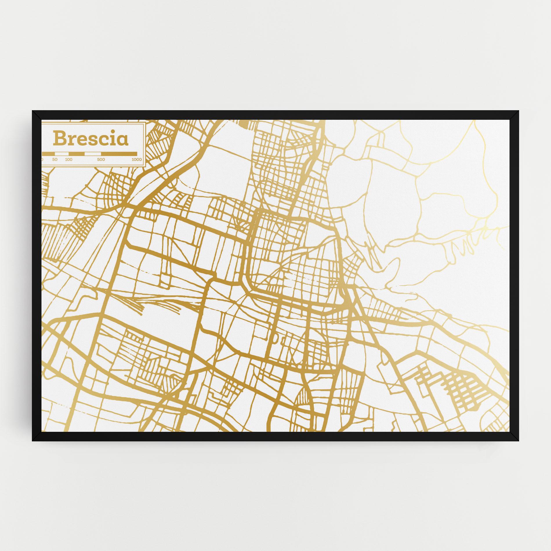 Leinwandbild Brescia Gold Map mockup 0