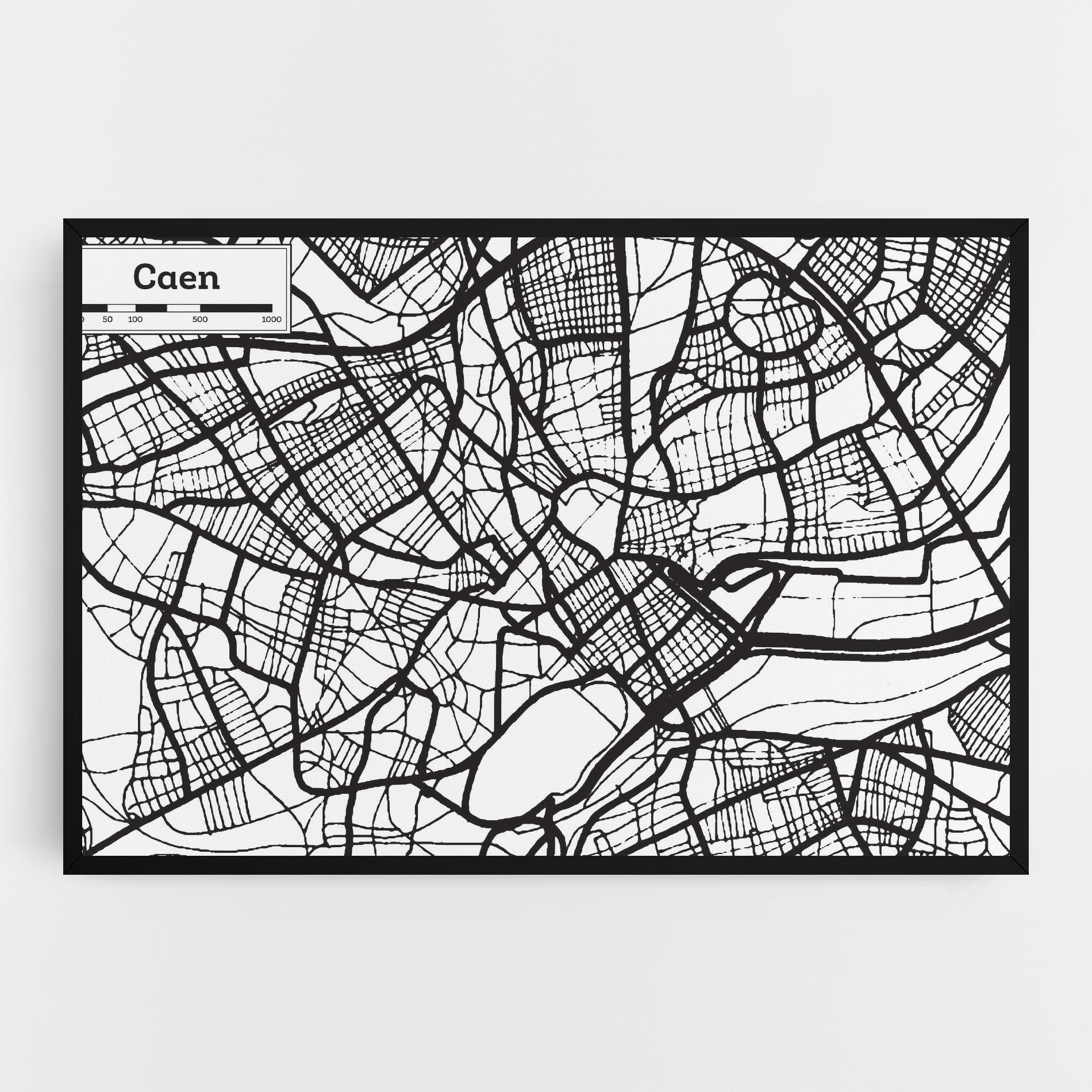 Leinwandbild Caen Map mockup 0