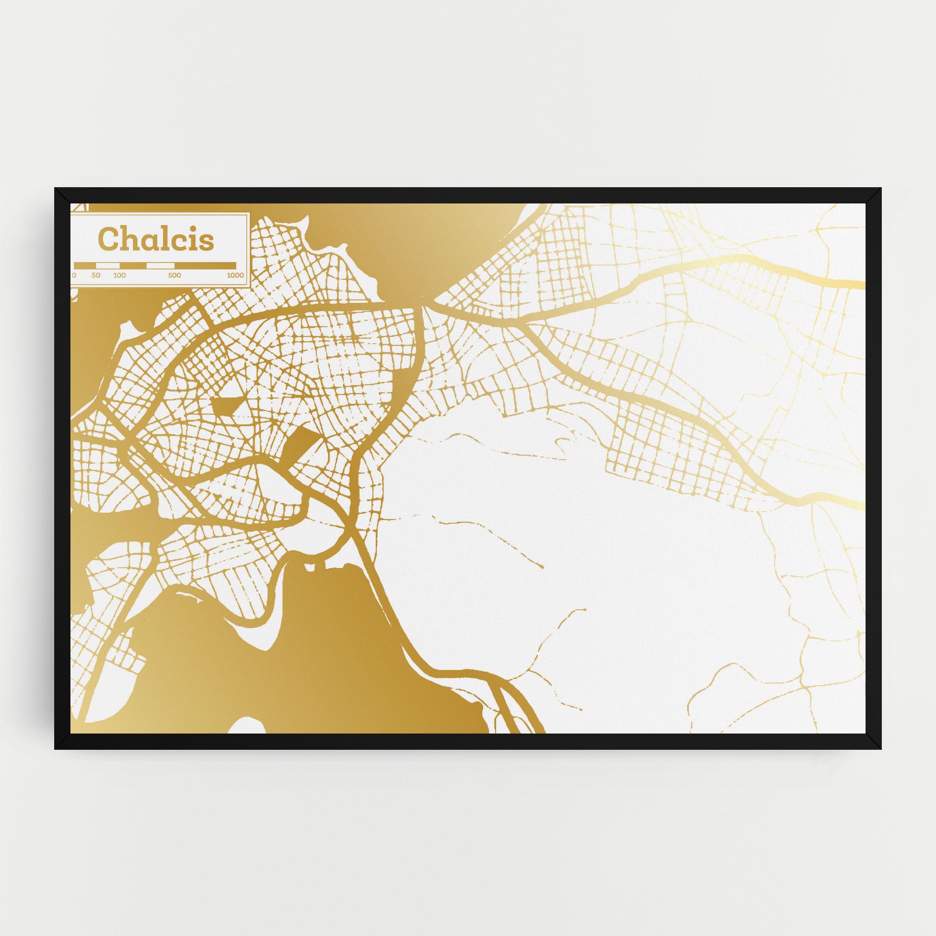 Leinwandbild Chalcis Gold Map mockup 0