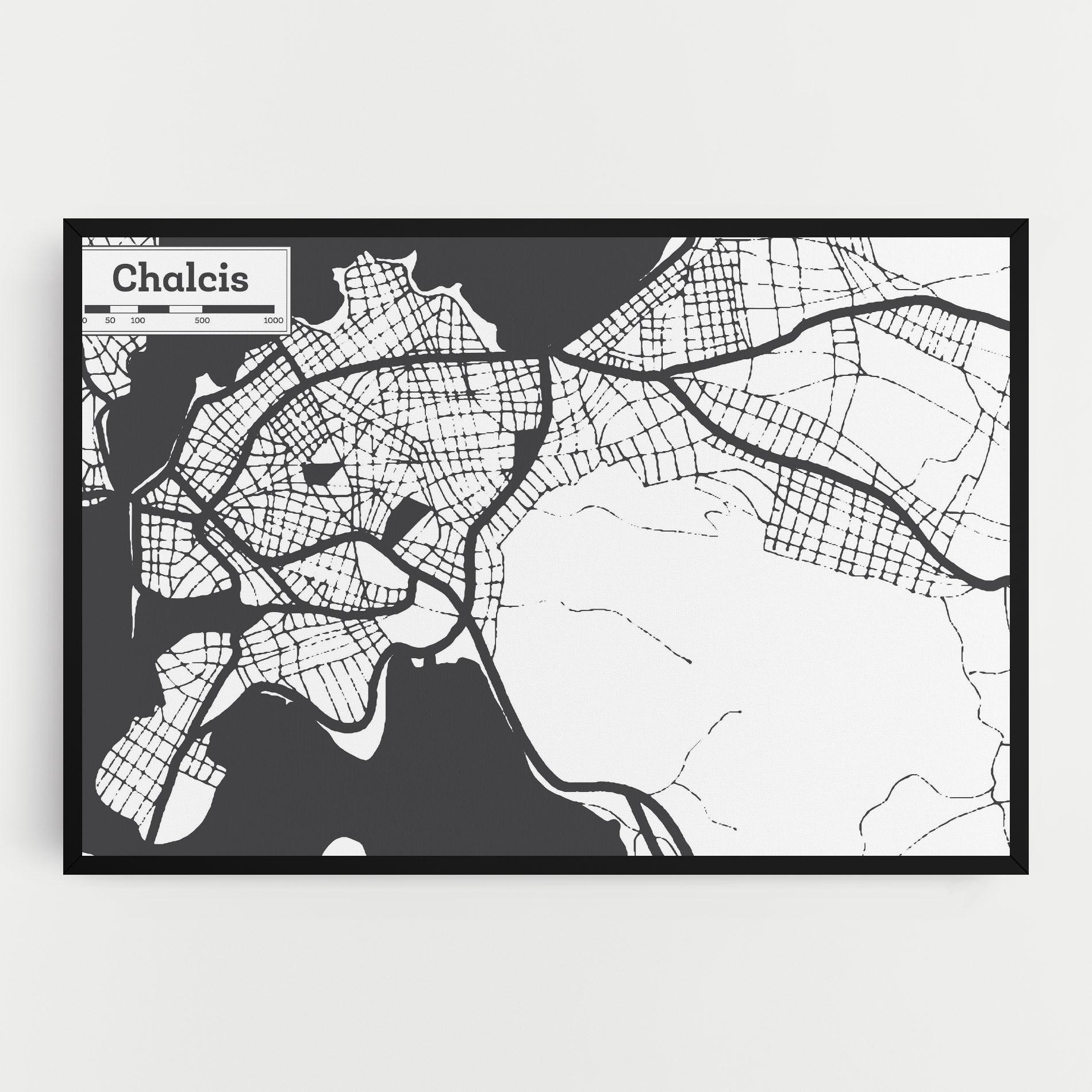 Leinwandbild Chalcis Map mockup 0