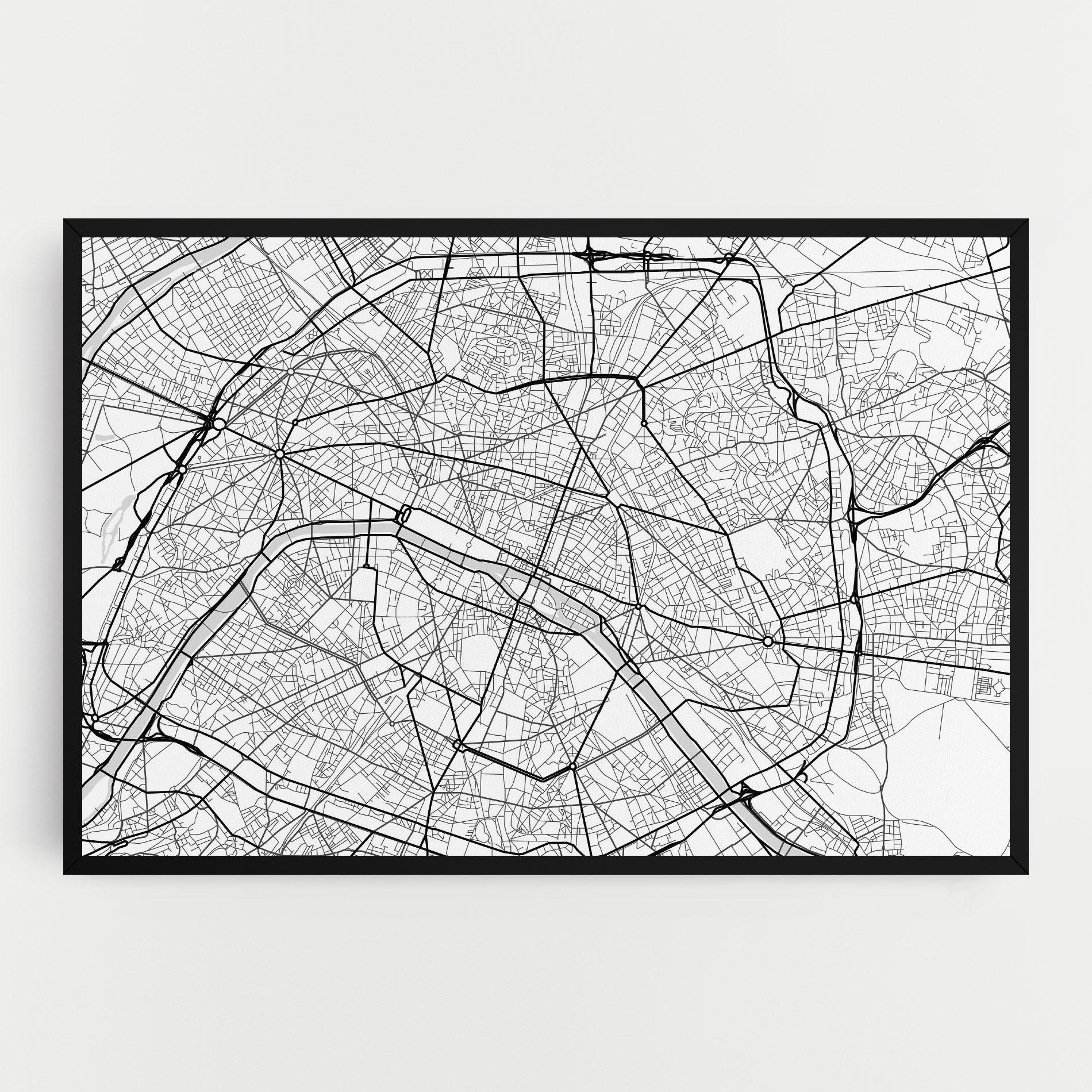 Leinwandbild City Black Line mockup 0