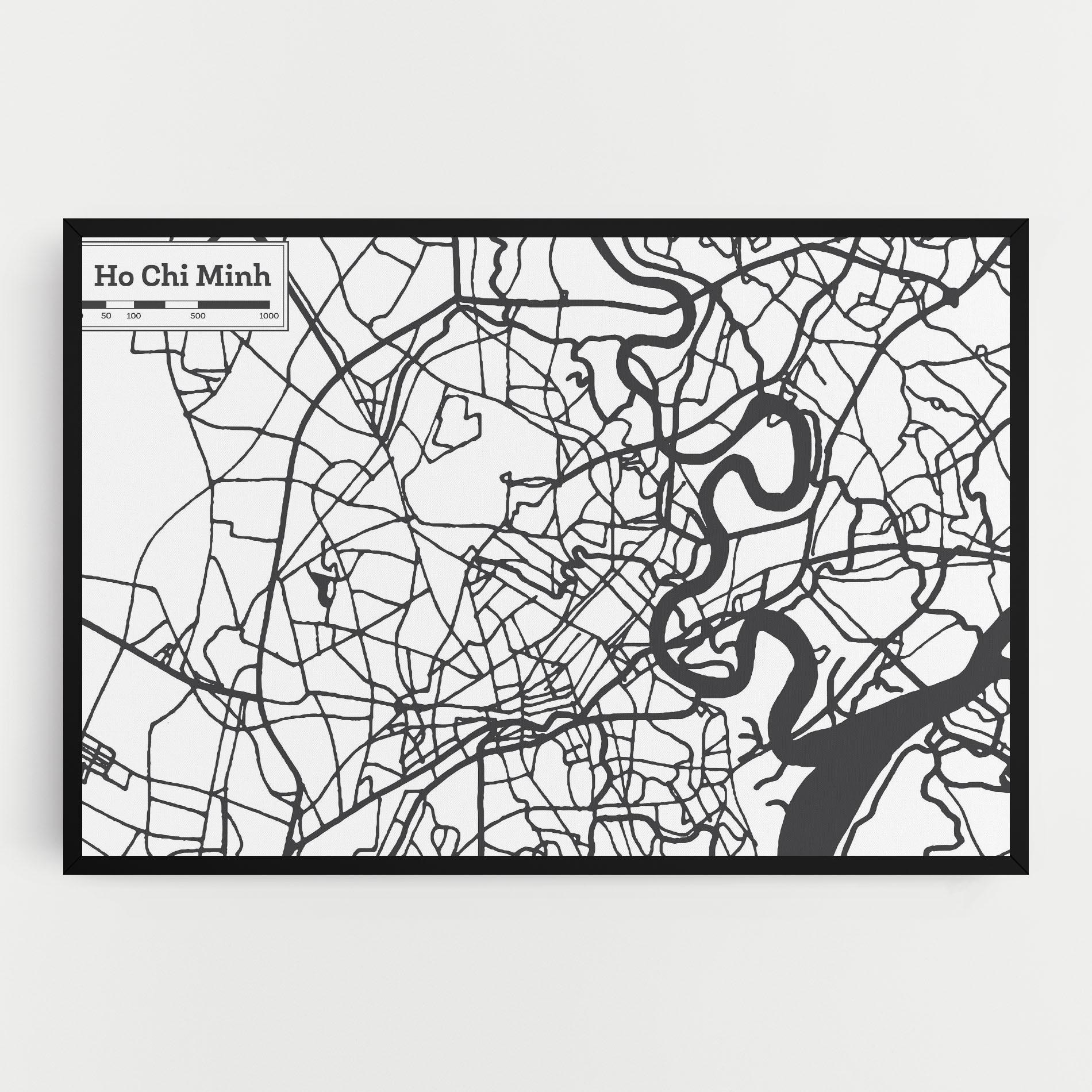 Leinwandbild Ho Chi Minh Map mockup 0