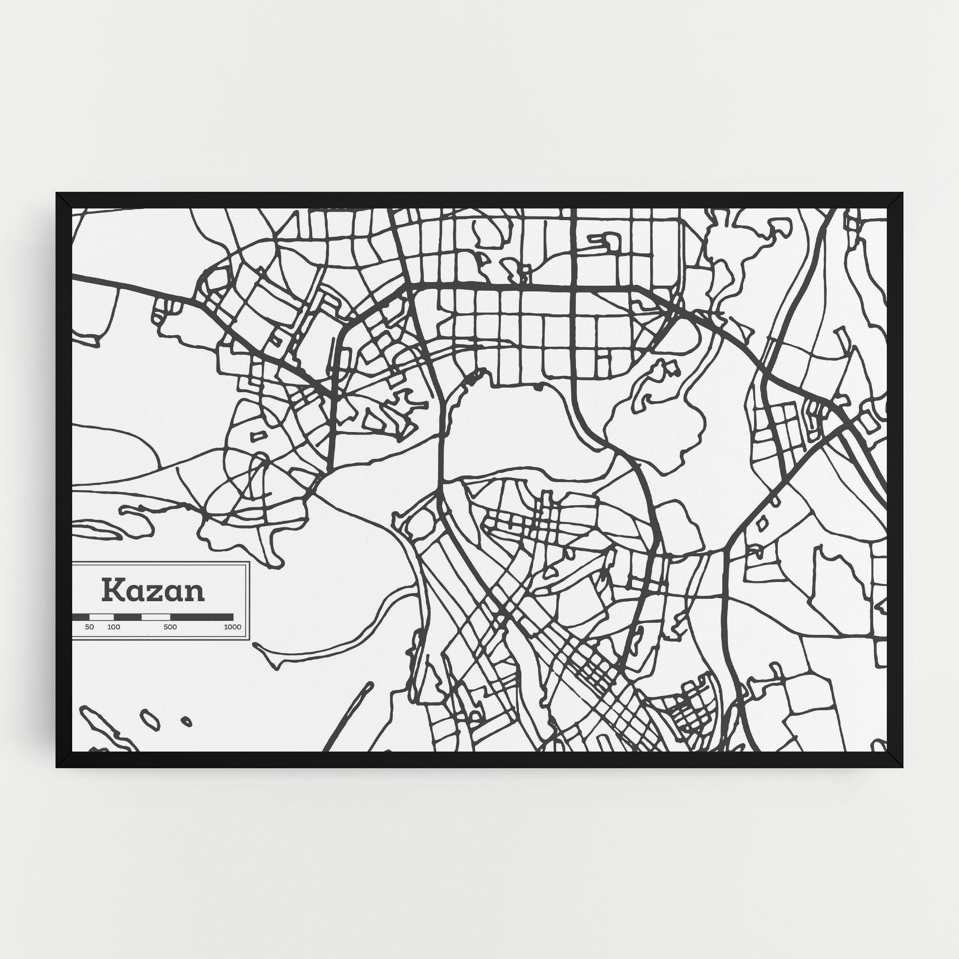 Leinwandbild Kazan Map mockup 0