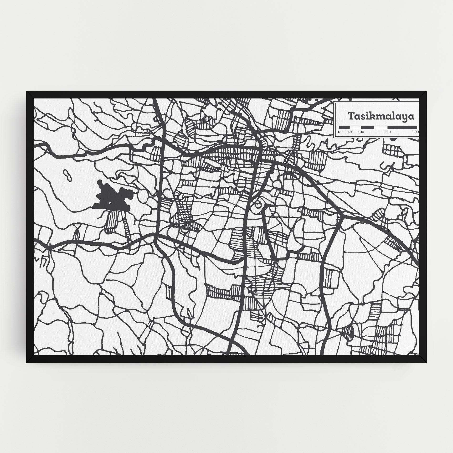 Leinwandbild Tasikmalaya Map mockup 0
