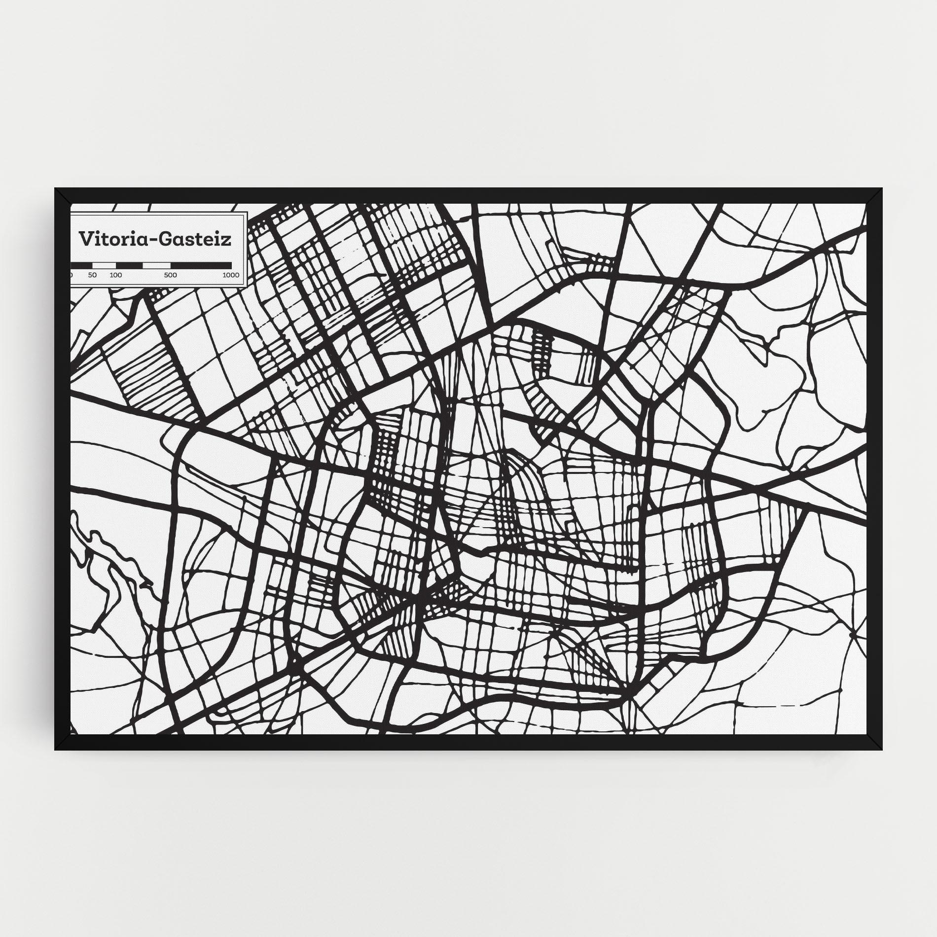 Leinwandbild Vitoria Gasteiz Map mockup 0