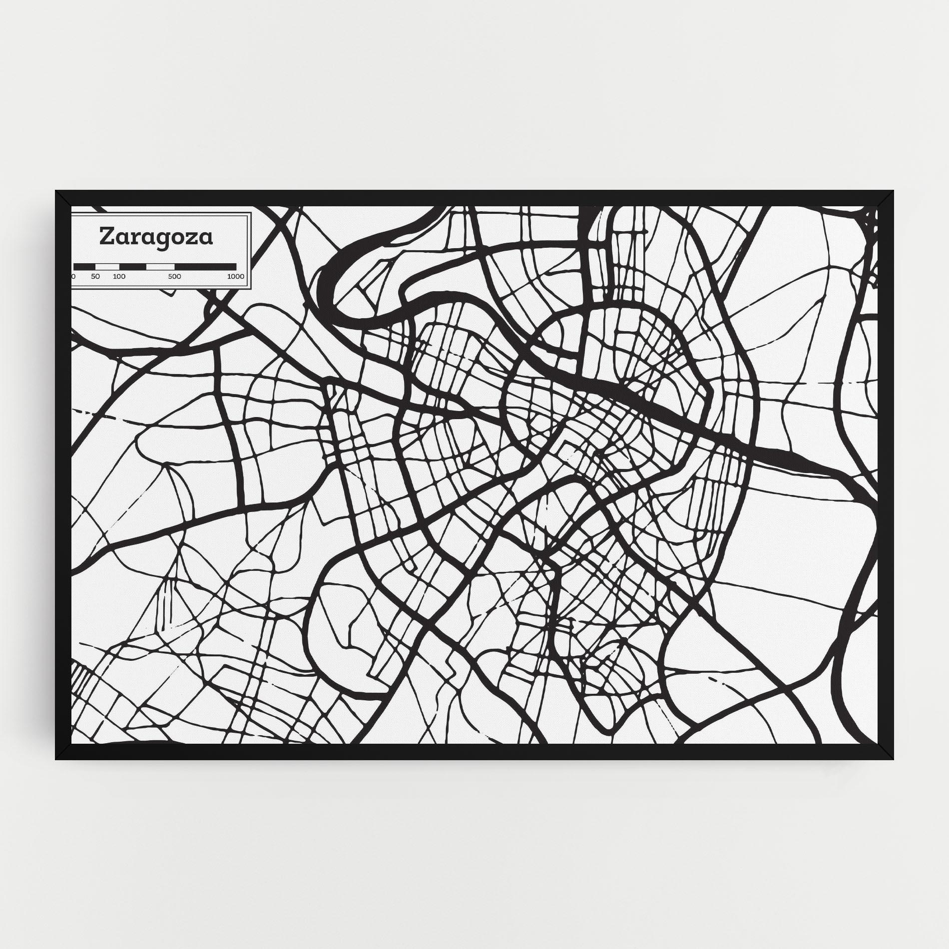 Leinwandbild Zaragoza City Map mockup 0
