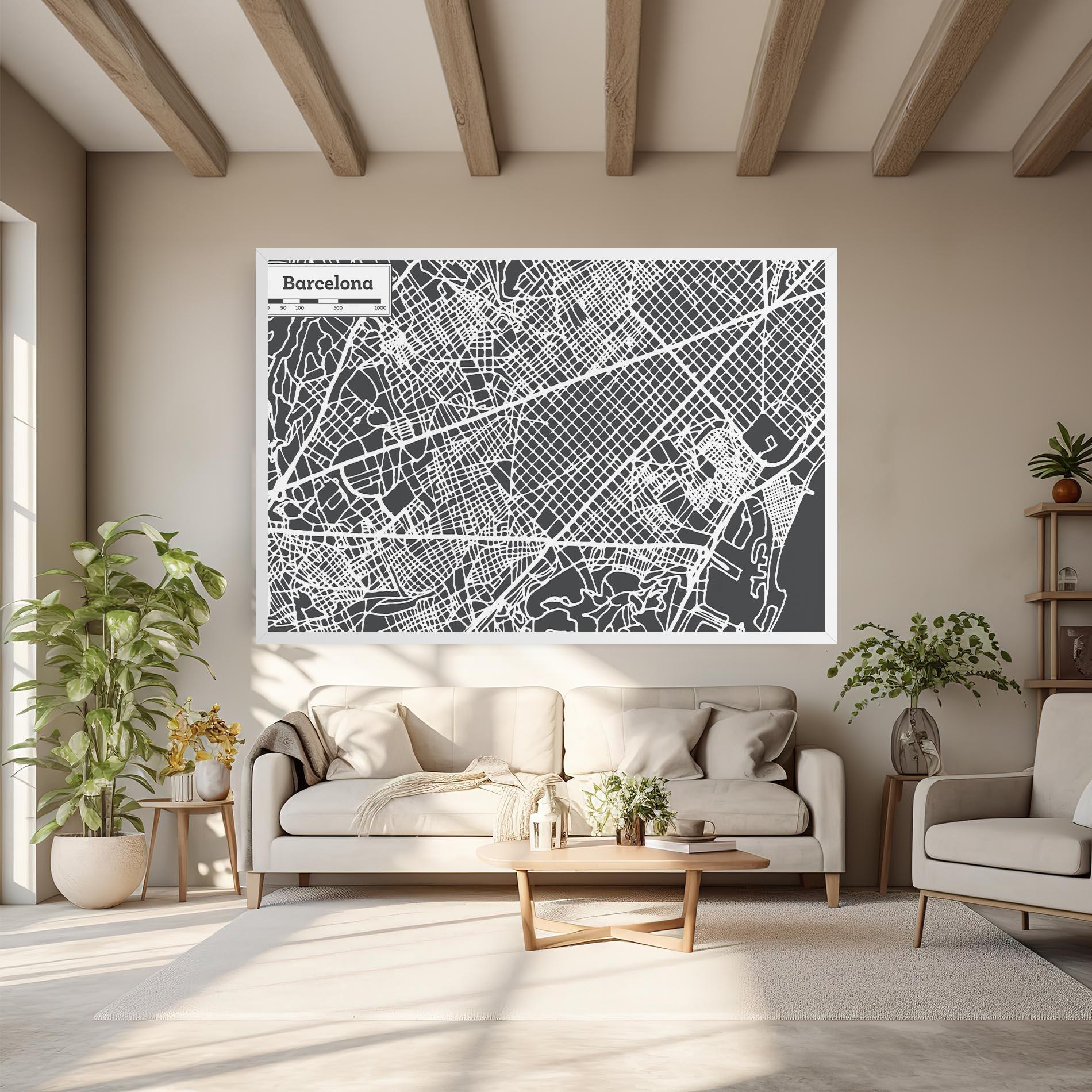 Leinwandbild Barcelona Map mockup 6