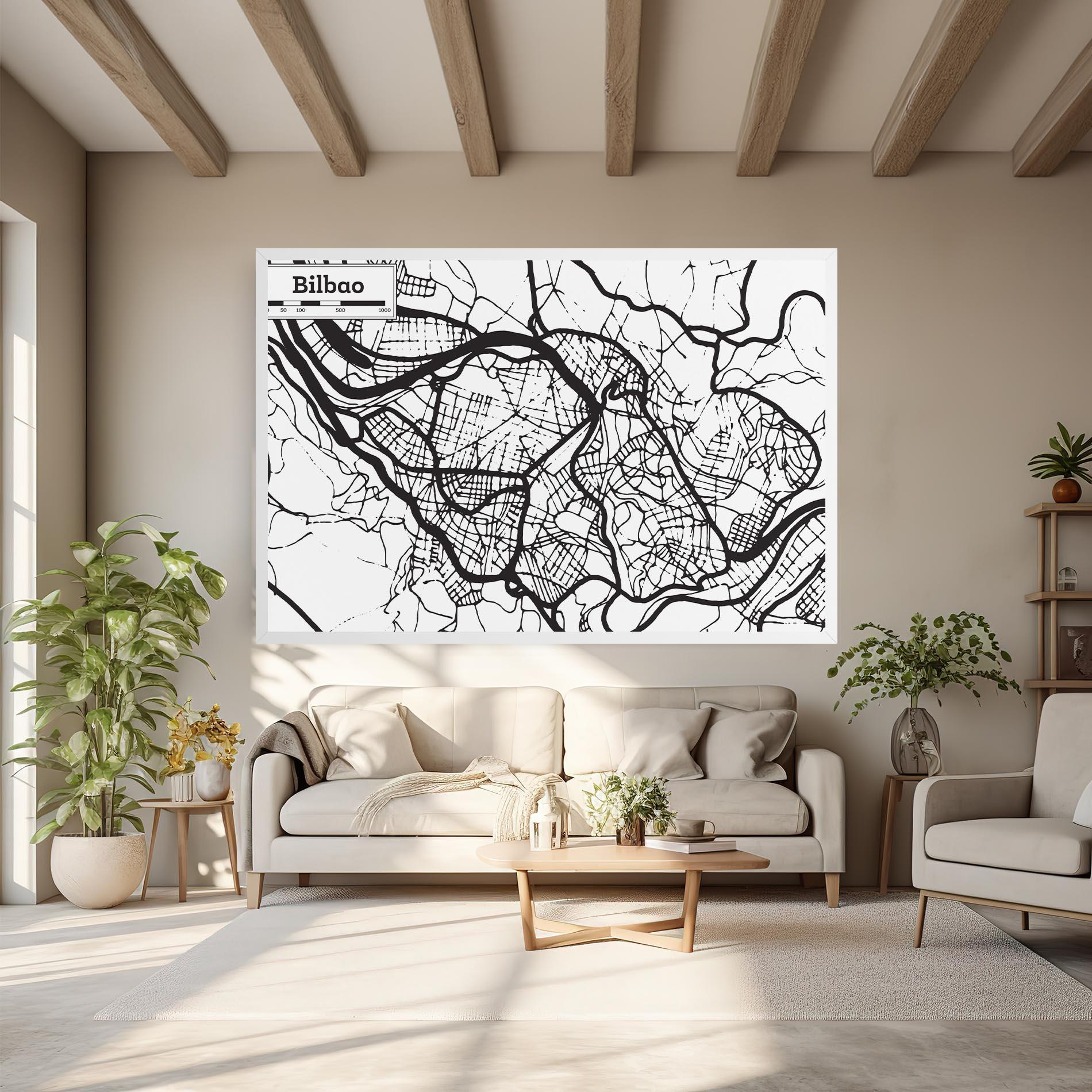 Leinwandbild Bilbao Map mockup 6