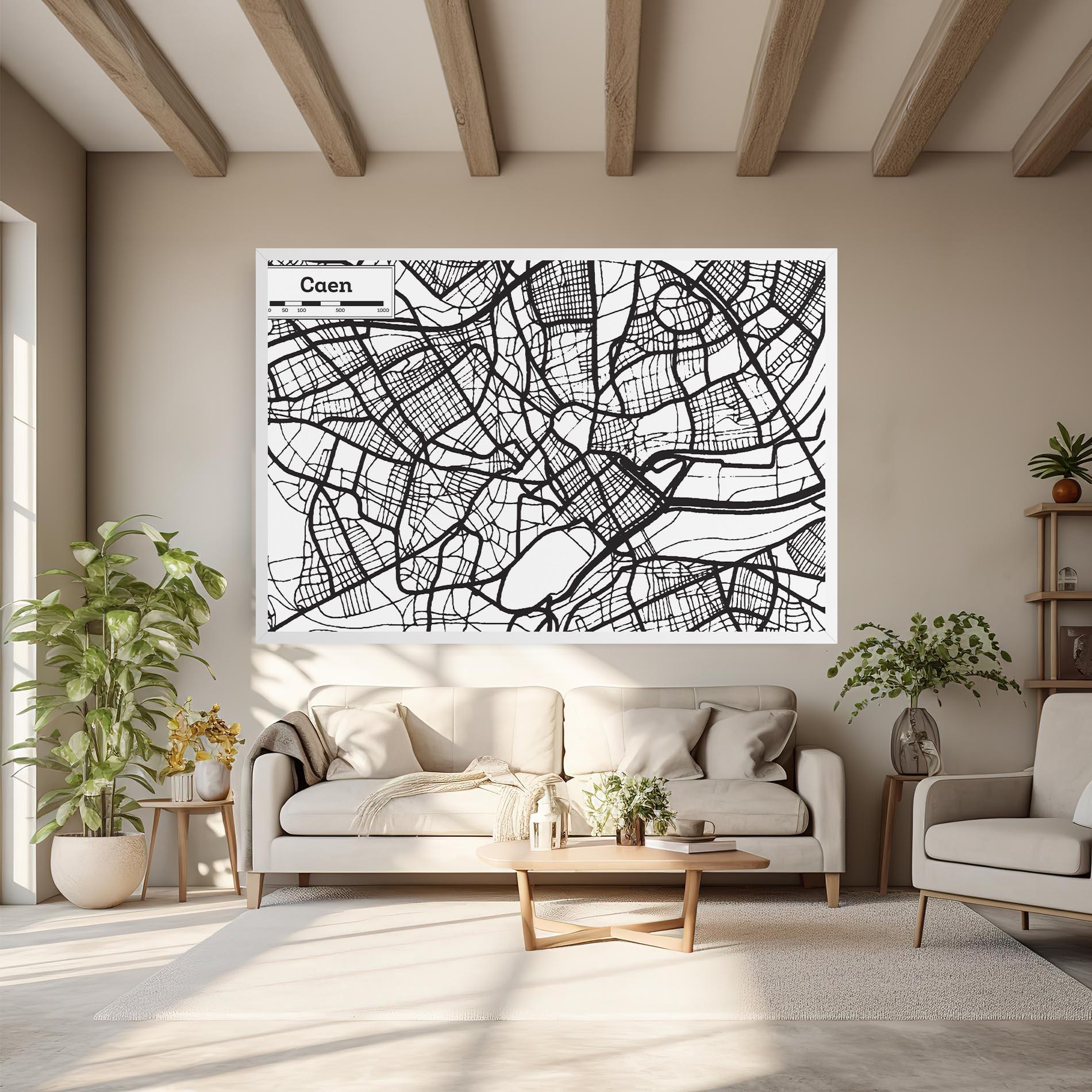 Leinwandbild Caen Map mockup 6