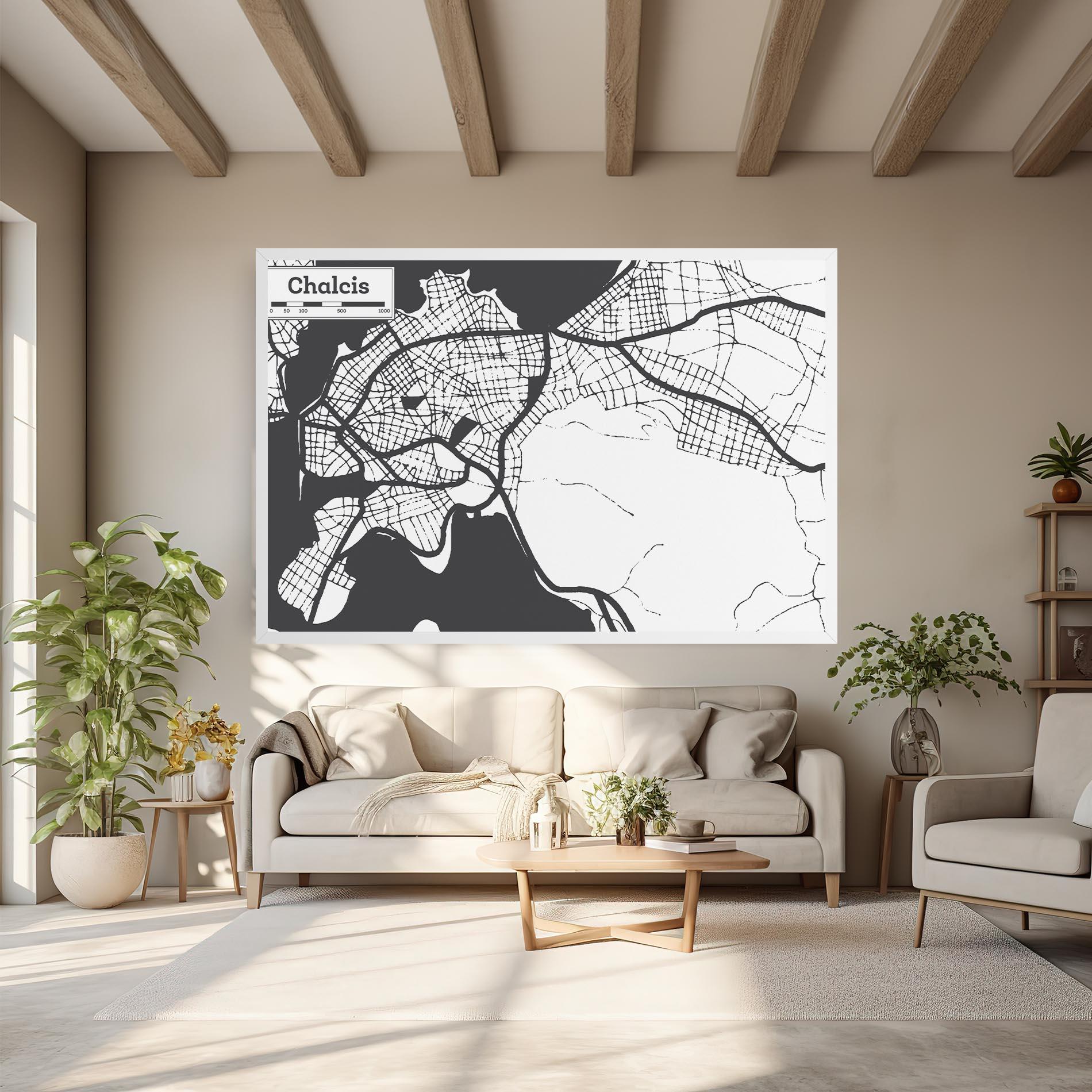 Leinwandbild Chalcis Map mockup 6