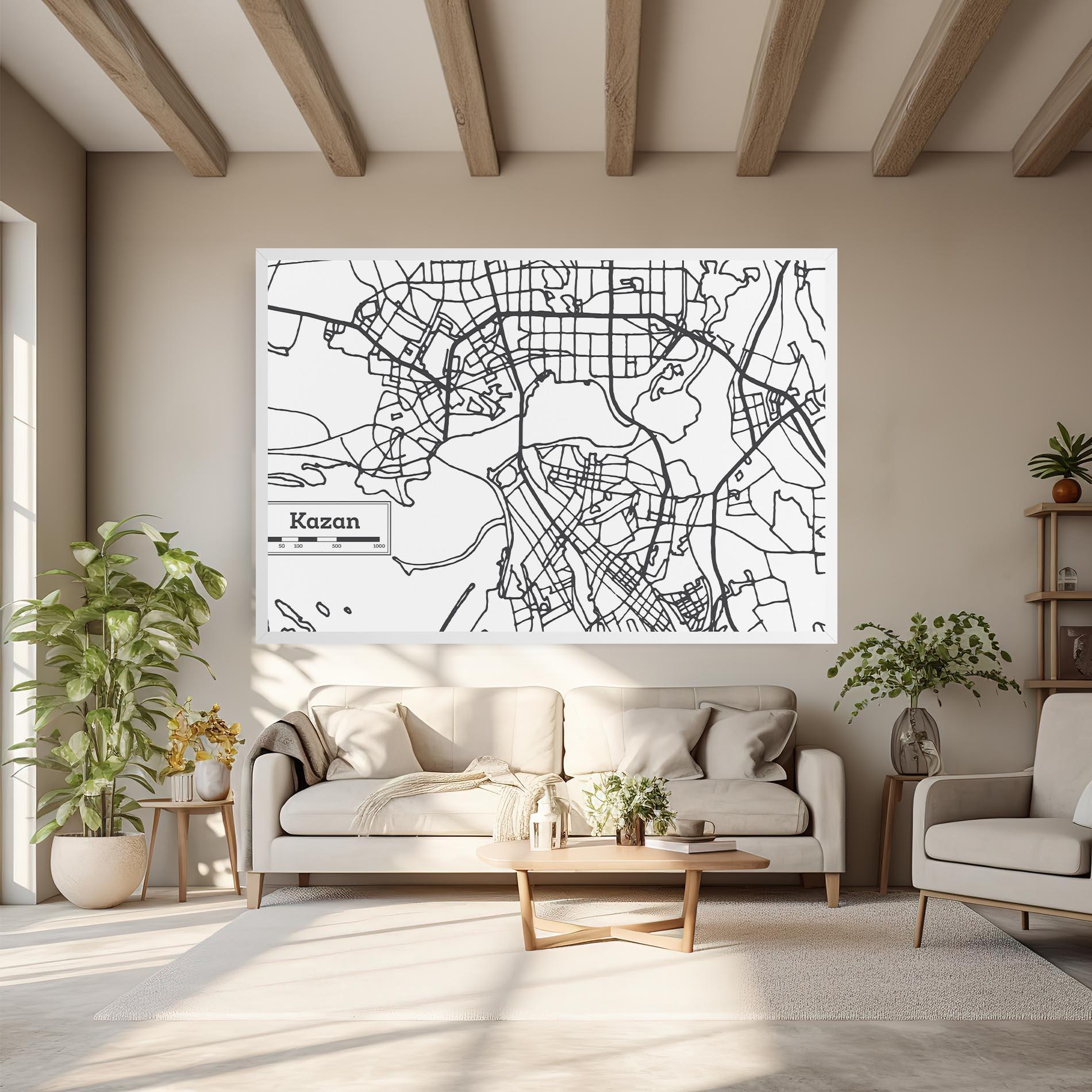 Leinwandbild Kazan Map mockup 6