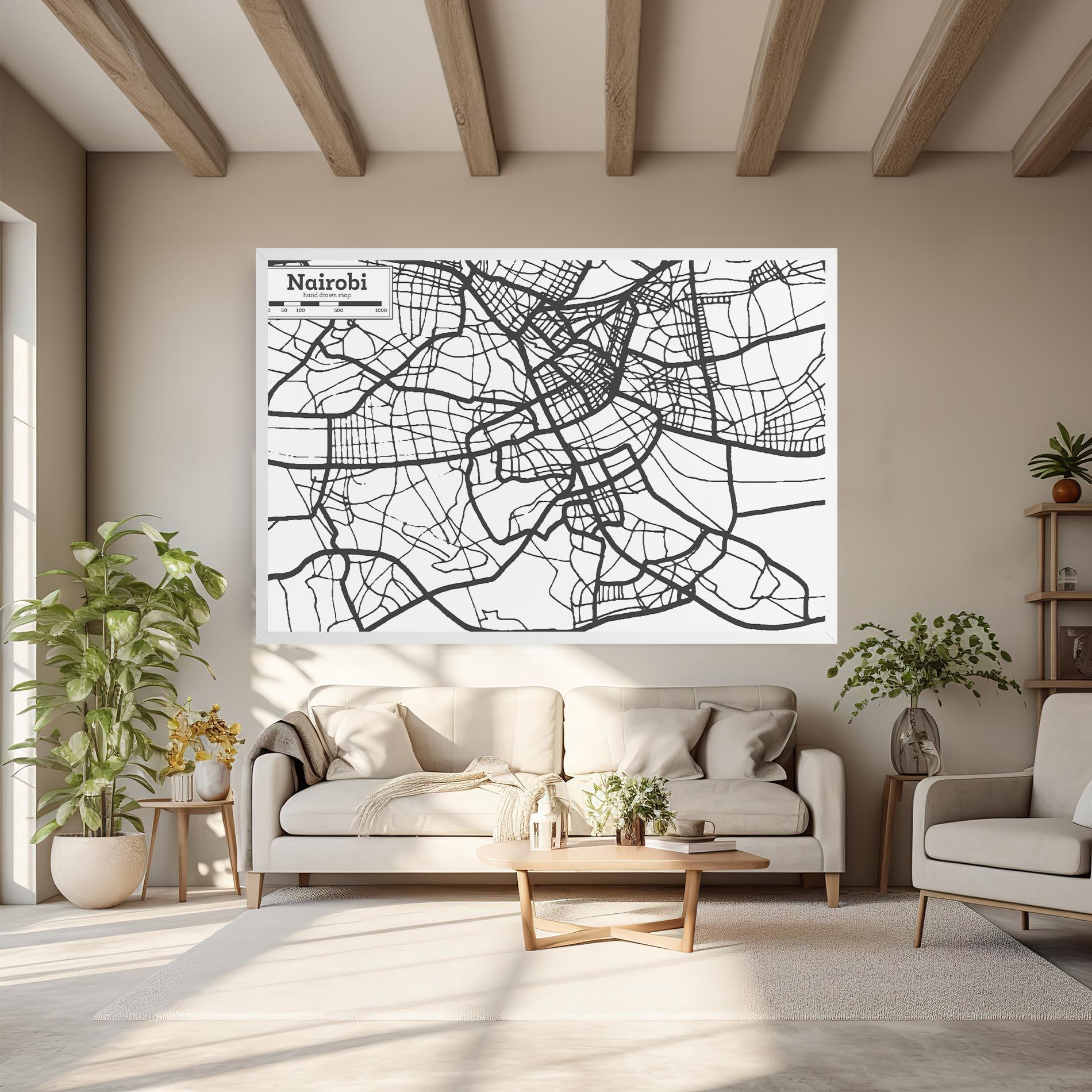 Leinwandbild Nairobi Map mockup 6