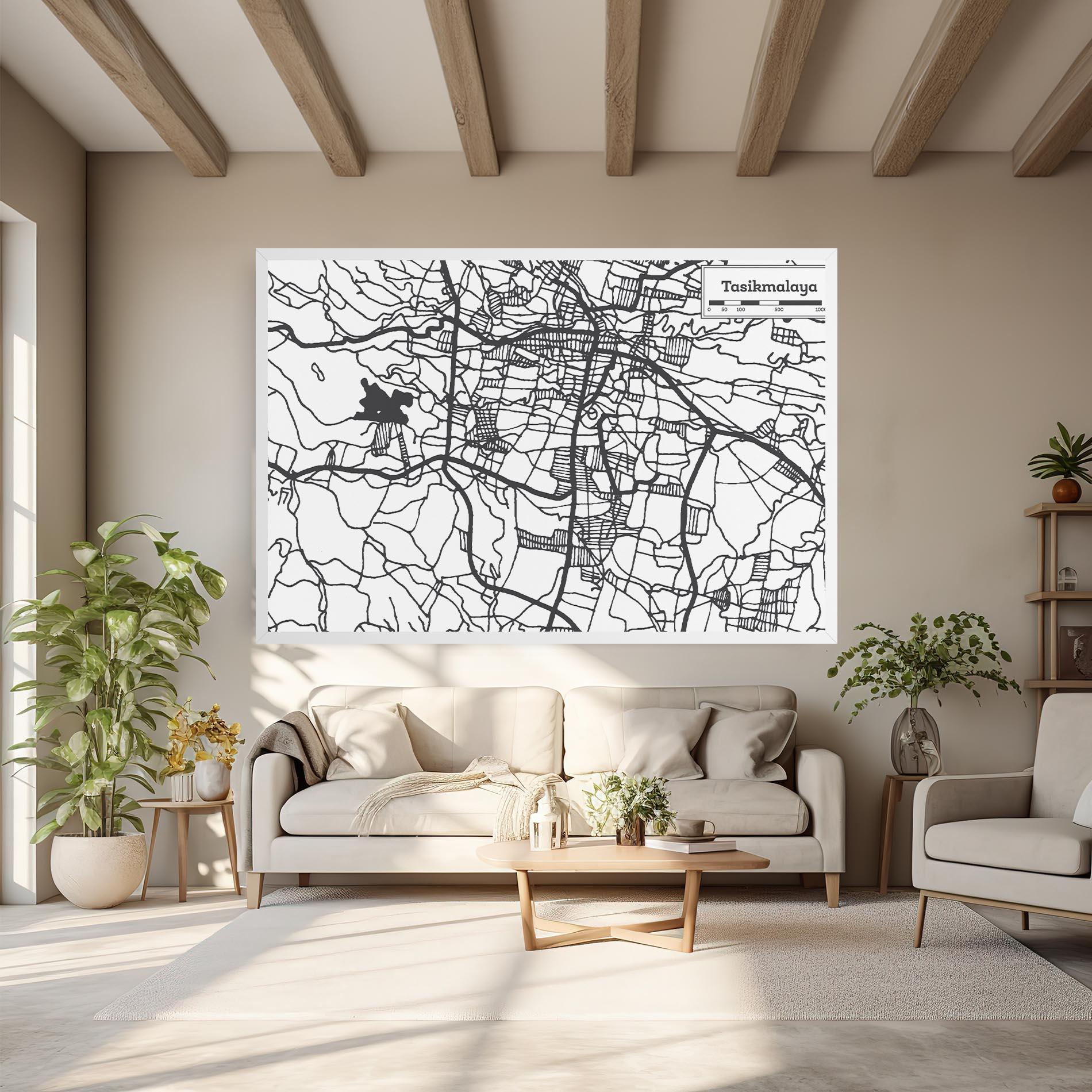 Leinwandbild Tasikmalaya Map mockup 6