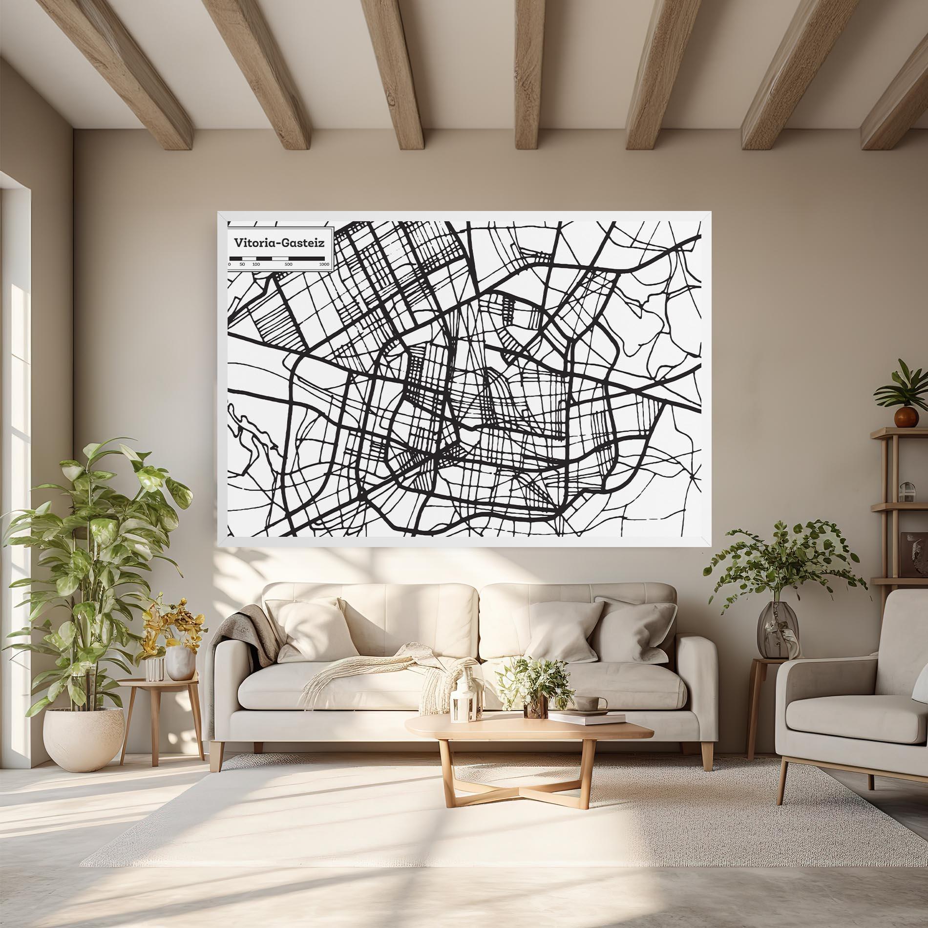Leinwandbild Vitoria Gasteiz Map mockup 6